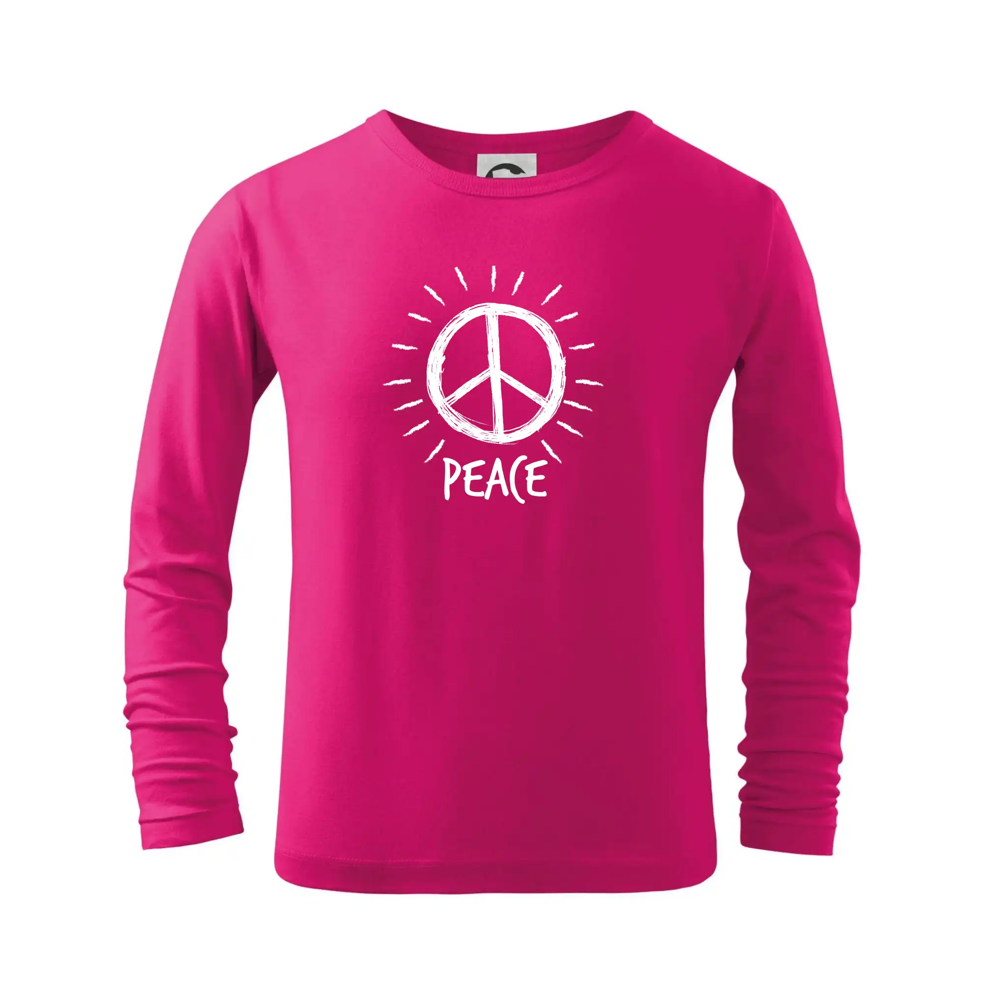 Tričká pre pohodový ľudí - Peace symbol čiernobiely - Tričko detské Long Sleeve