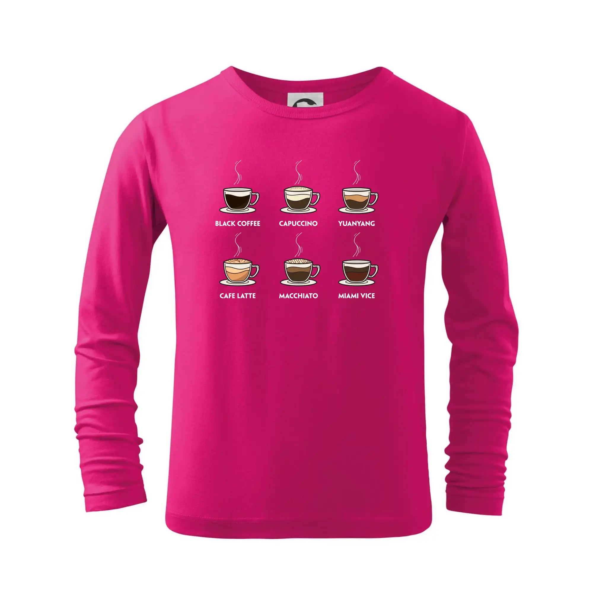Motívy pre baristu a milovníkov kávy - Druhy kávy - Tričko detské Long Sleeve