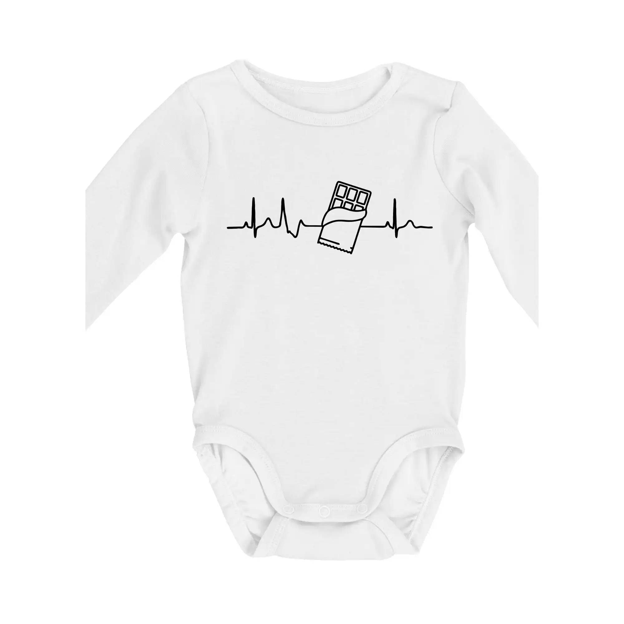 EKG čokoláda - Body dojčenské s dlhým rukávom