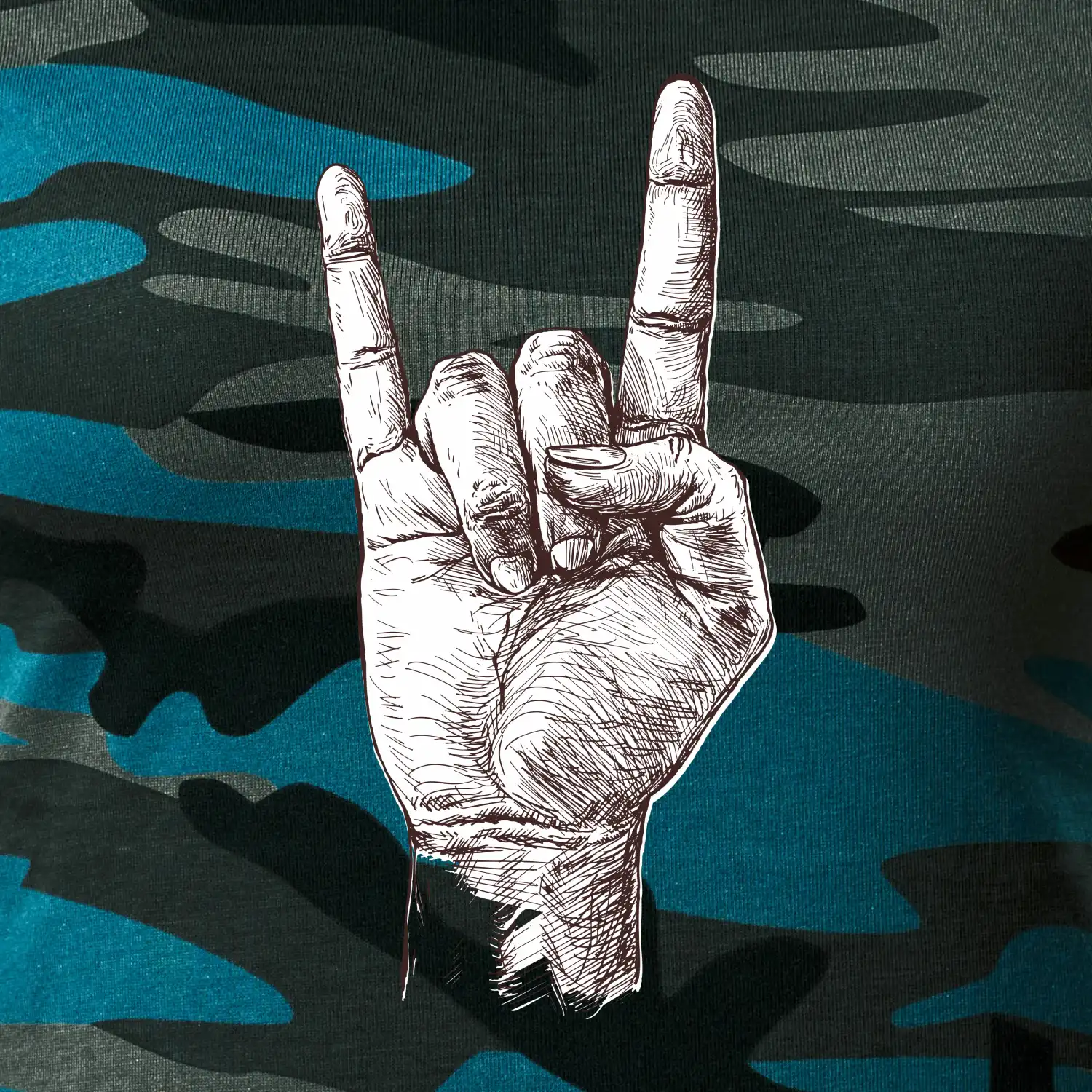 Rocková ruka kreslená