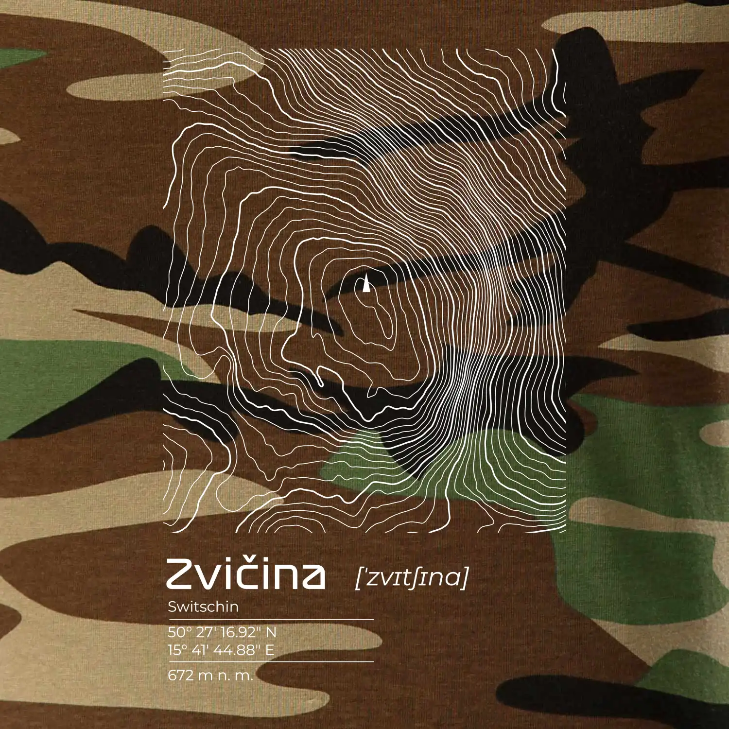 Zvičina - vrstevnice v obdélníku