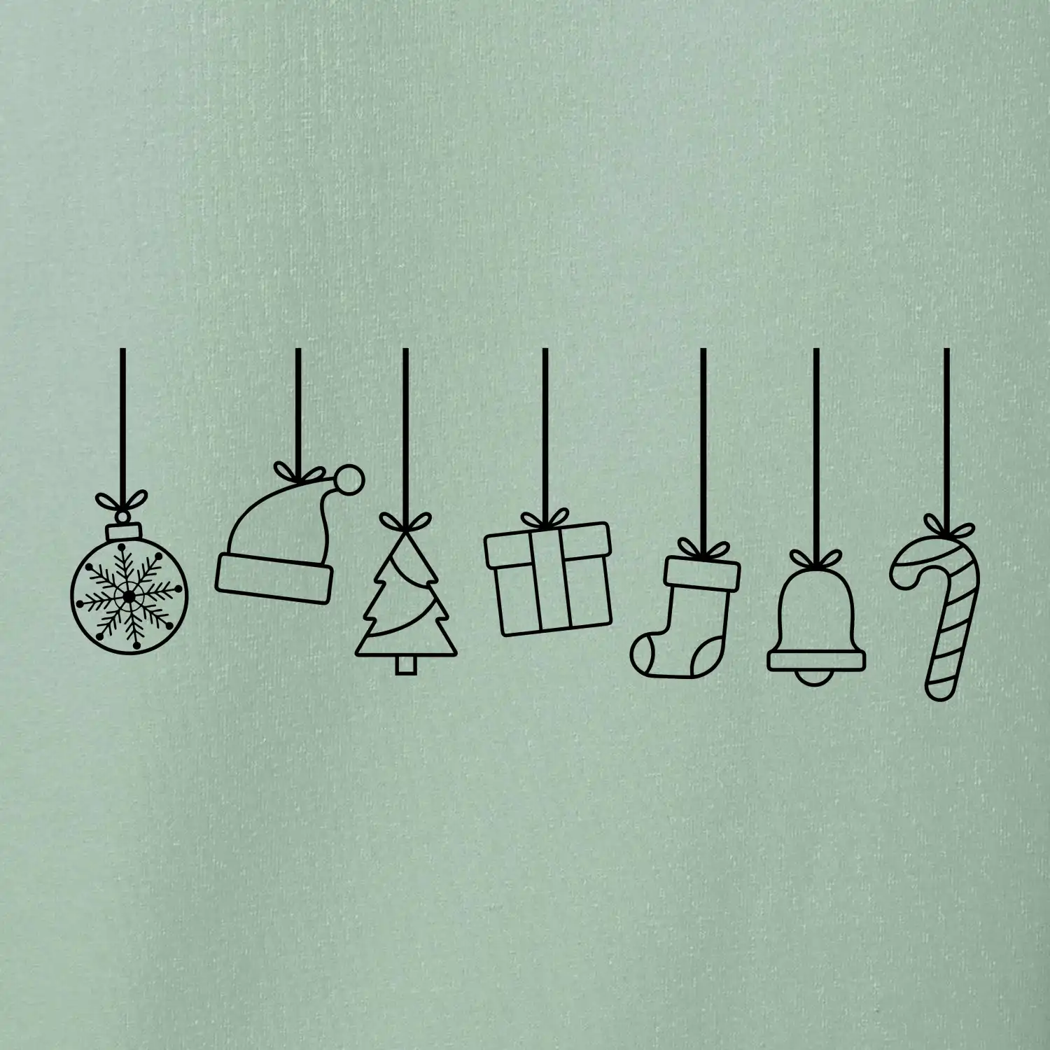 Rodinná vánoční trička  - Vánoční ozdoby na provázku