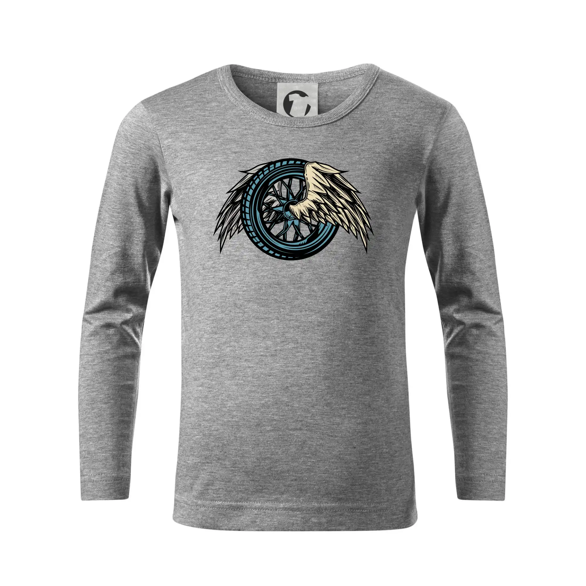 Tričká a mikiny s potlačou motoriek – pre pravých motorkárov - Moto koleso s krídlami - Tričko detské Long Sleeve