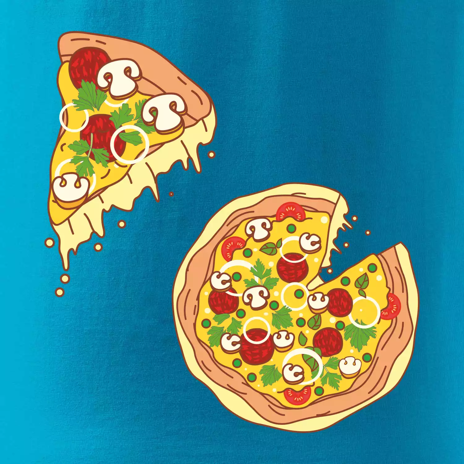 Pizza + Pizza kousek