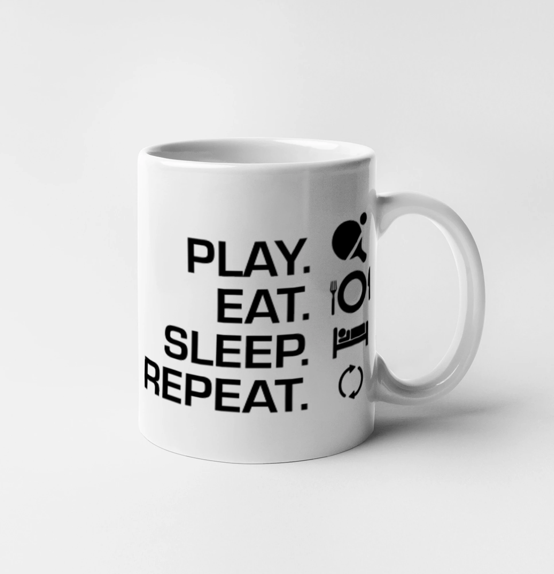 Vtipné tričká na stolný tenis - Stolný tenis - eat sleep - Hrnček 