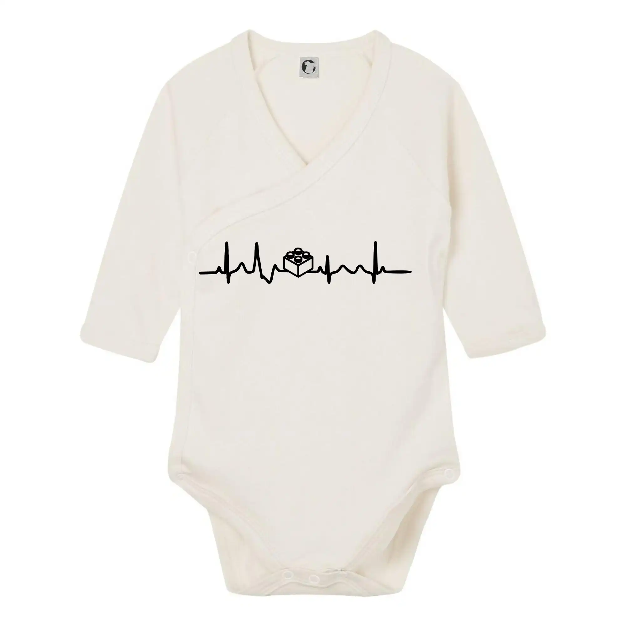 Grafické tričká - Ekg Lego kocka malá - Body zavinovacie s dlhým rukávom