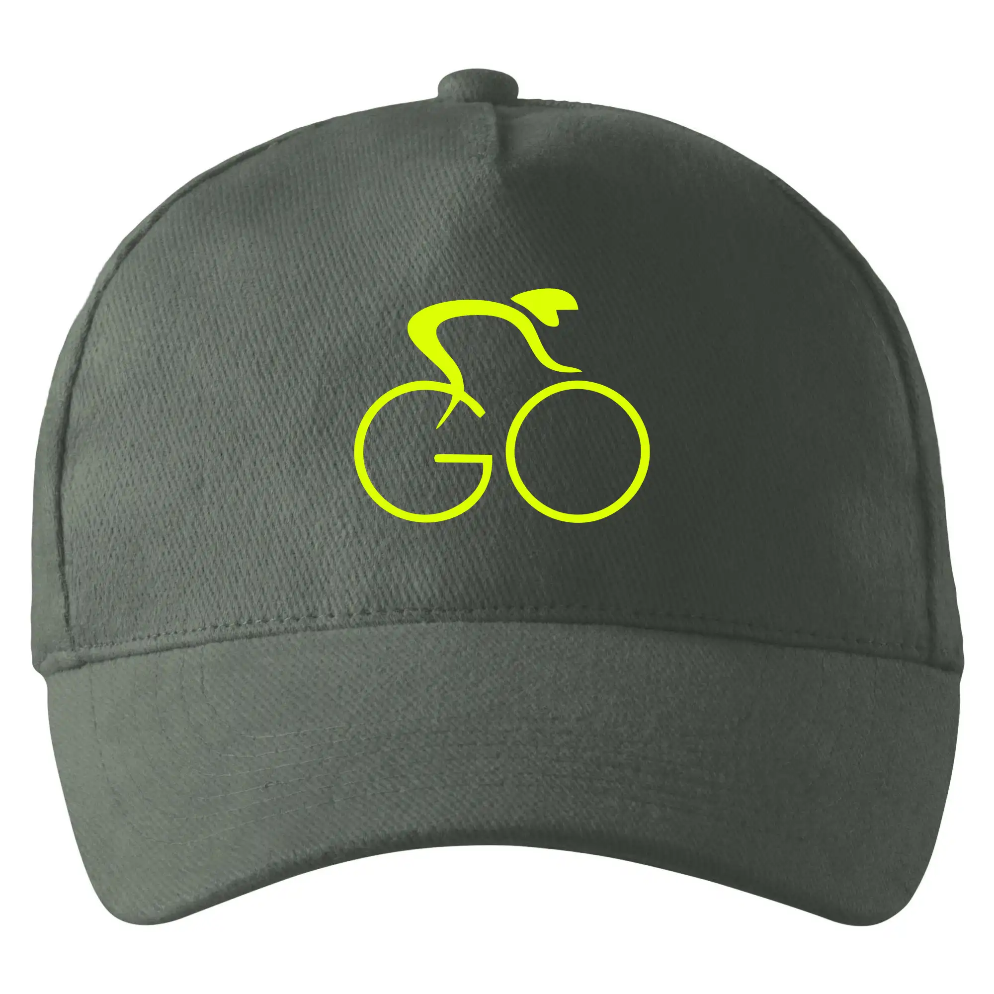Tričko ako darček pre cyklistu - GO - Fluo cyklista malý - Šiltovka so zahnutým šiltom a mosaznou sponou