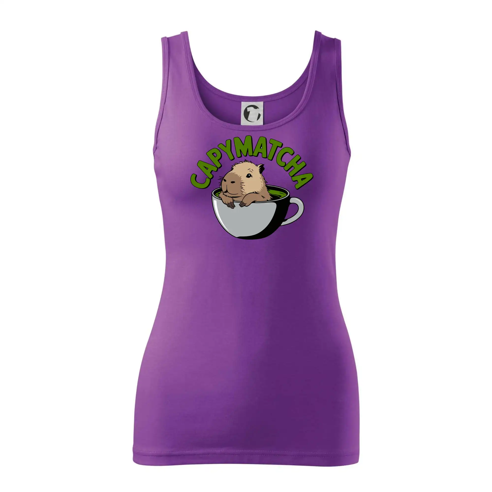 Tričká so zvieratami - Capybara papymatcha - Dámske tielko
