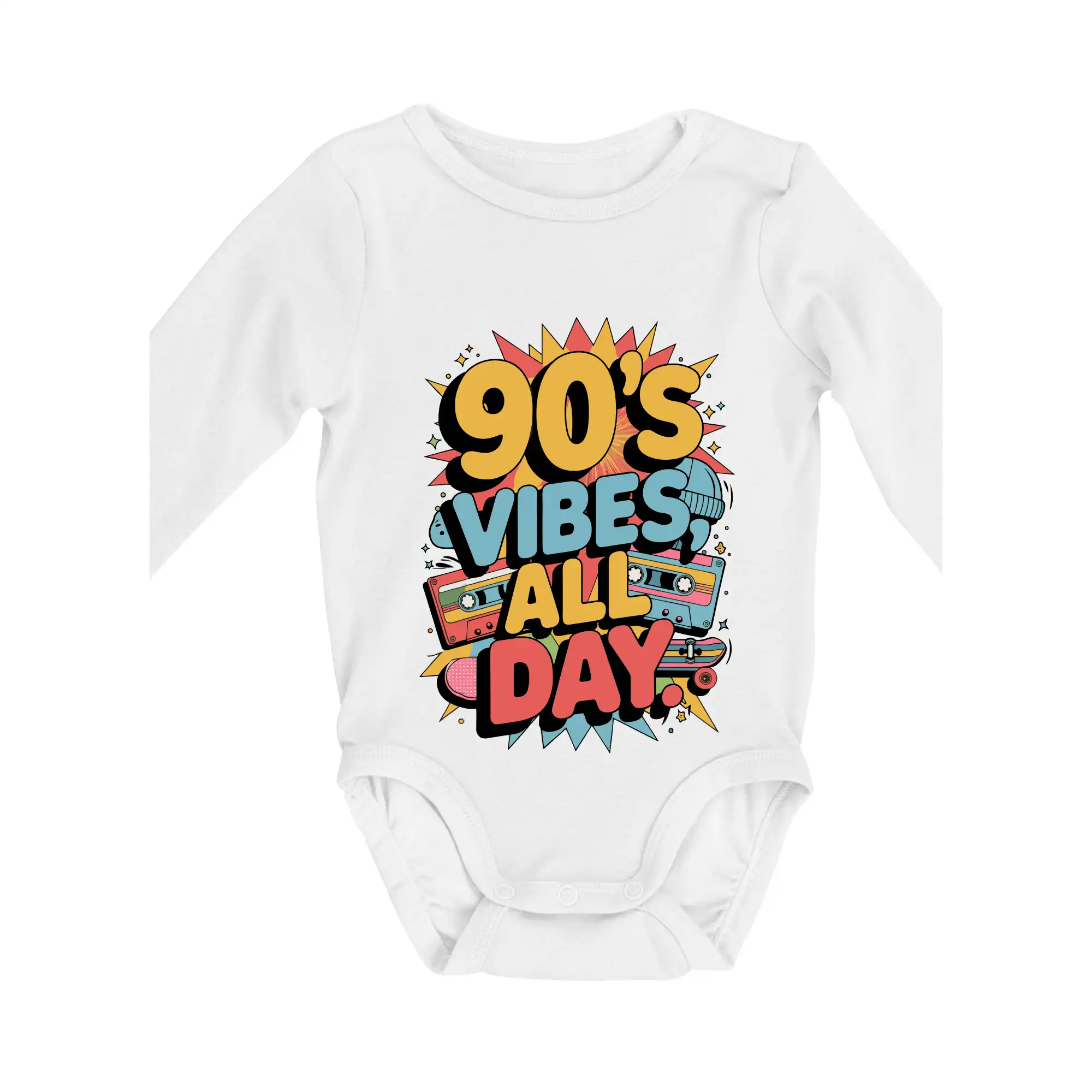 90s vibes all day - Body dojčenské s dlhým rukávom