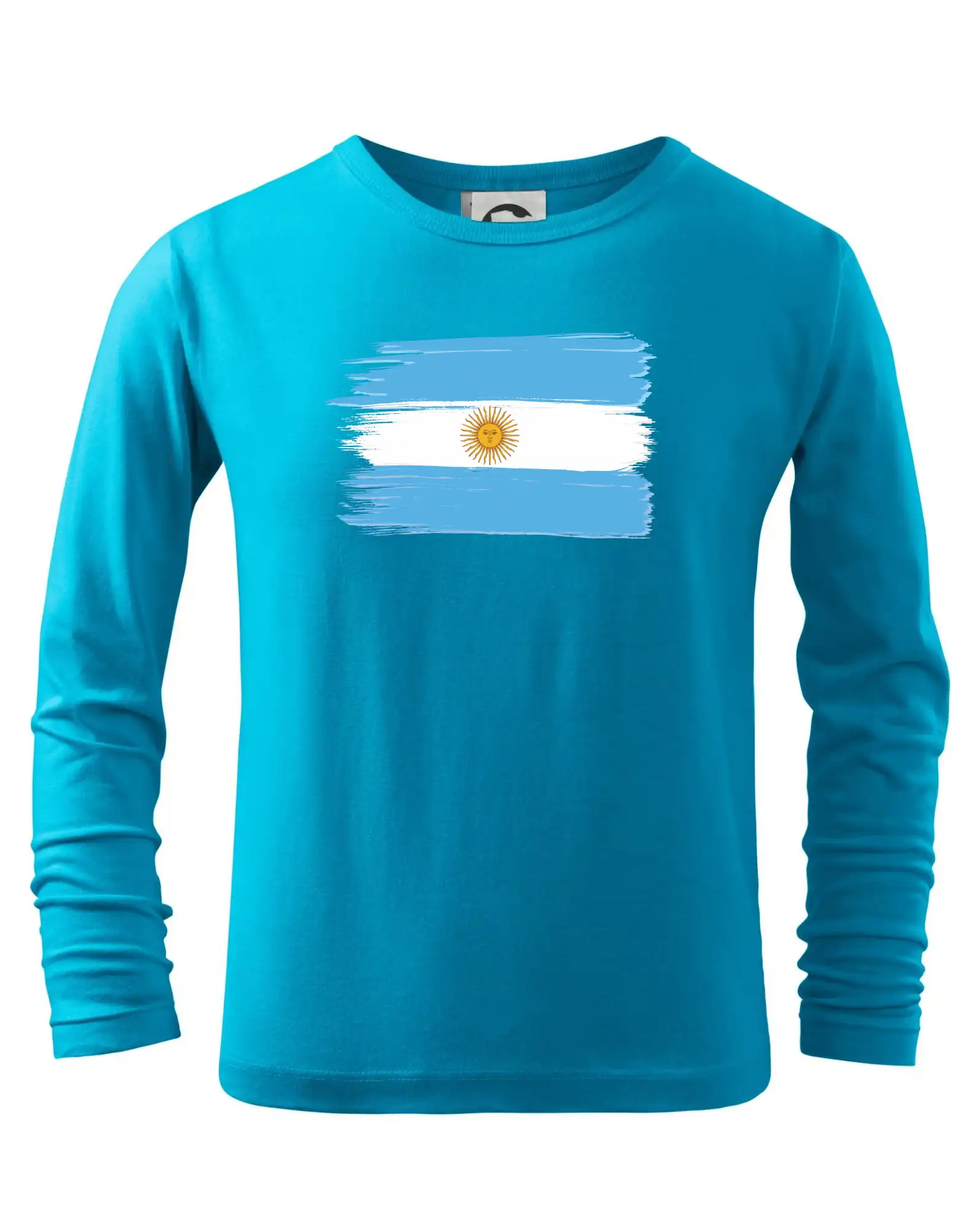 Motívy štátnych vlajok - Argentína vlajka kreslená štetkou - Tričko detské Long Sleeve