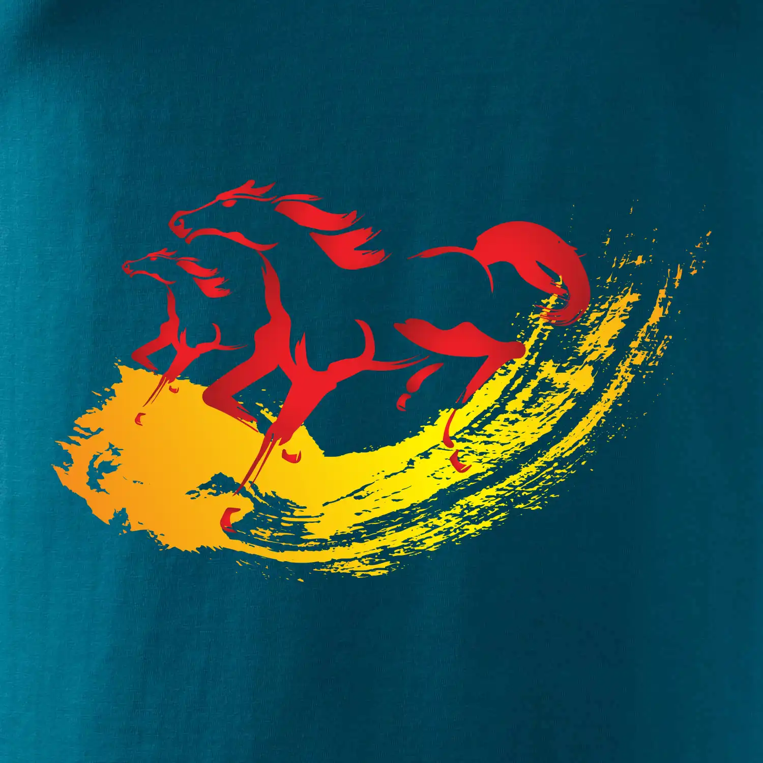 Dva běžící koně