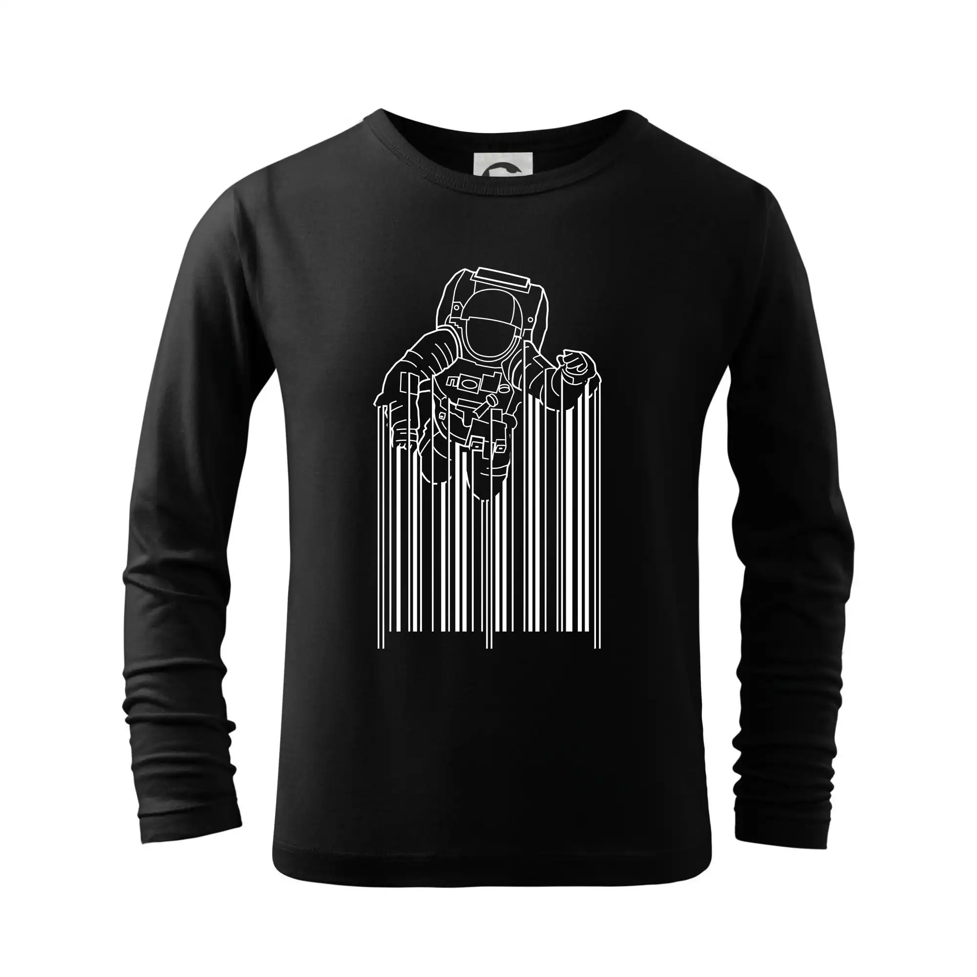 Vesmirne tričká - Astronaut - čiarový kód - Tričko detské Long Sleeve