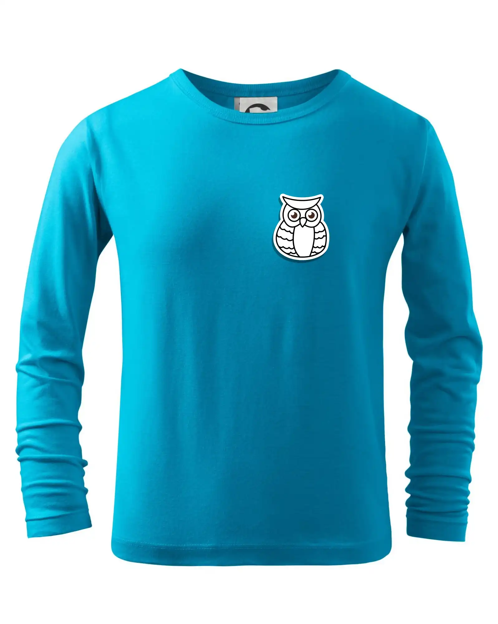 Tričká so zvieratami - Sova kreslená na prsníku - Tričko detské Long Sleeve