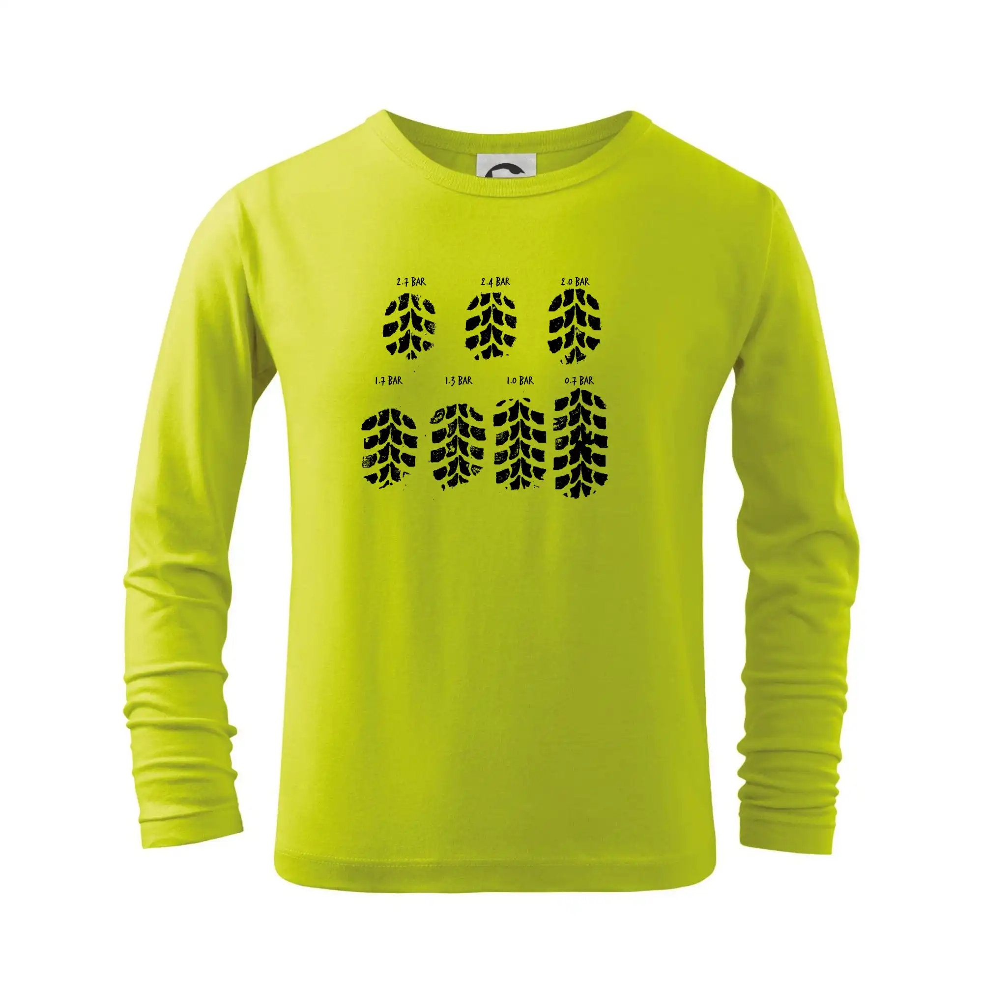 Tričko bugina - Pneumatiky - obtlačok v závislosti na tlaku - Tričko detské Long Sleeve