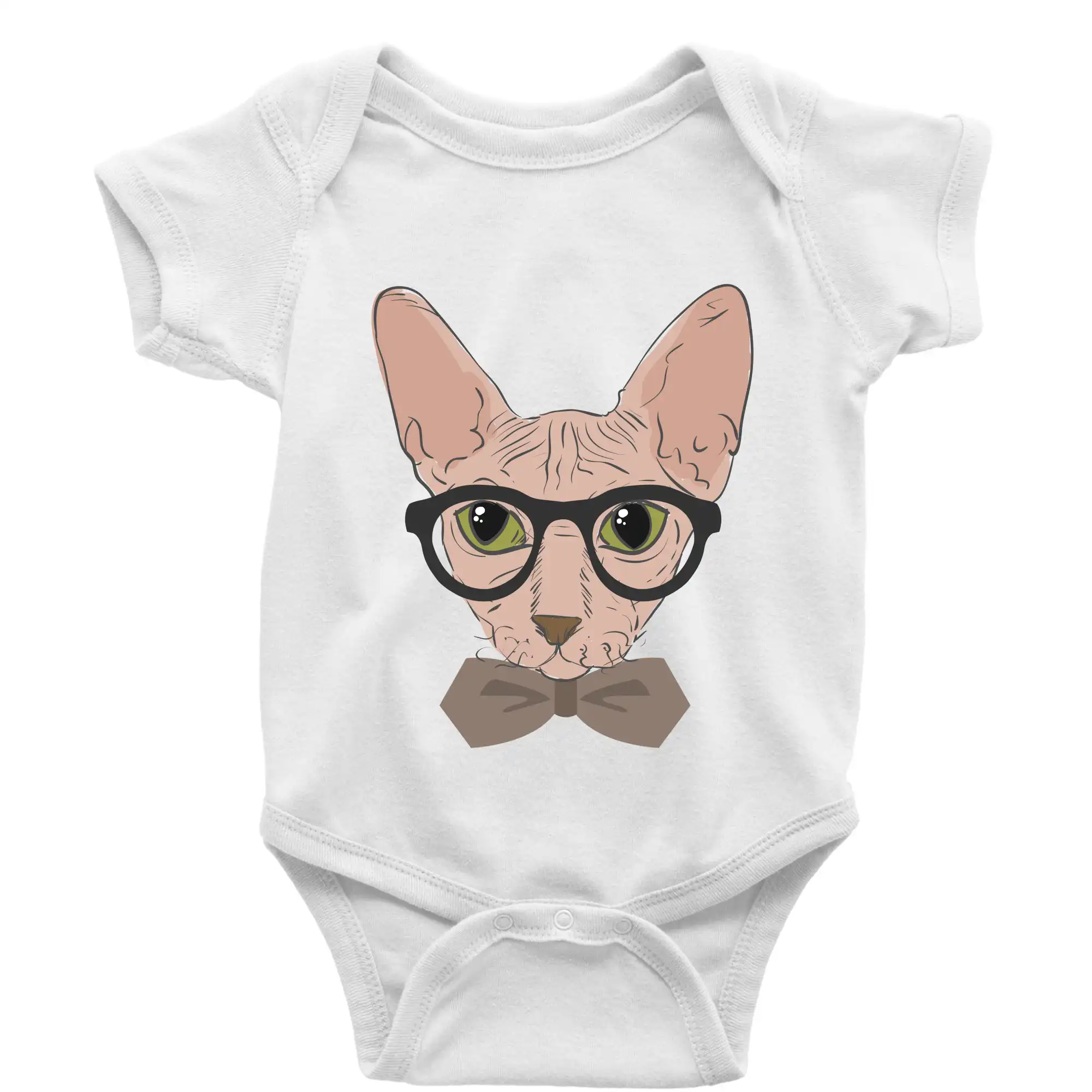 Vtipná tričká s mačkou - Hipster sphynx - Body dojčenské s krátkym rukávom