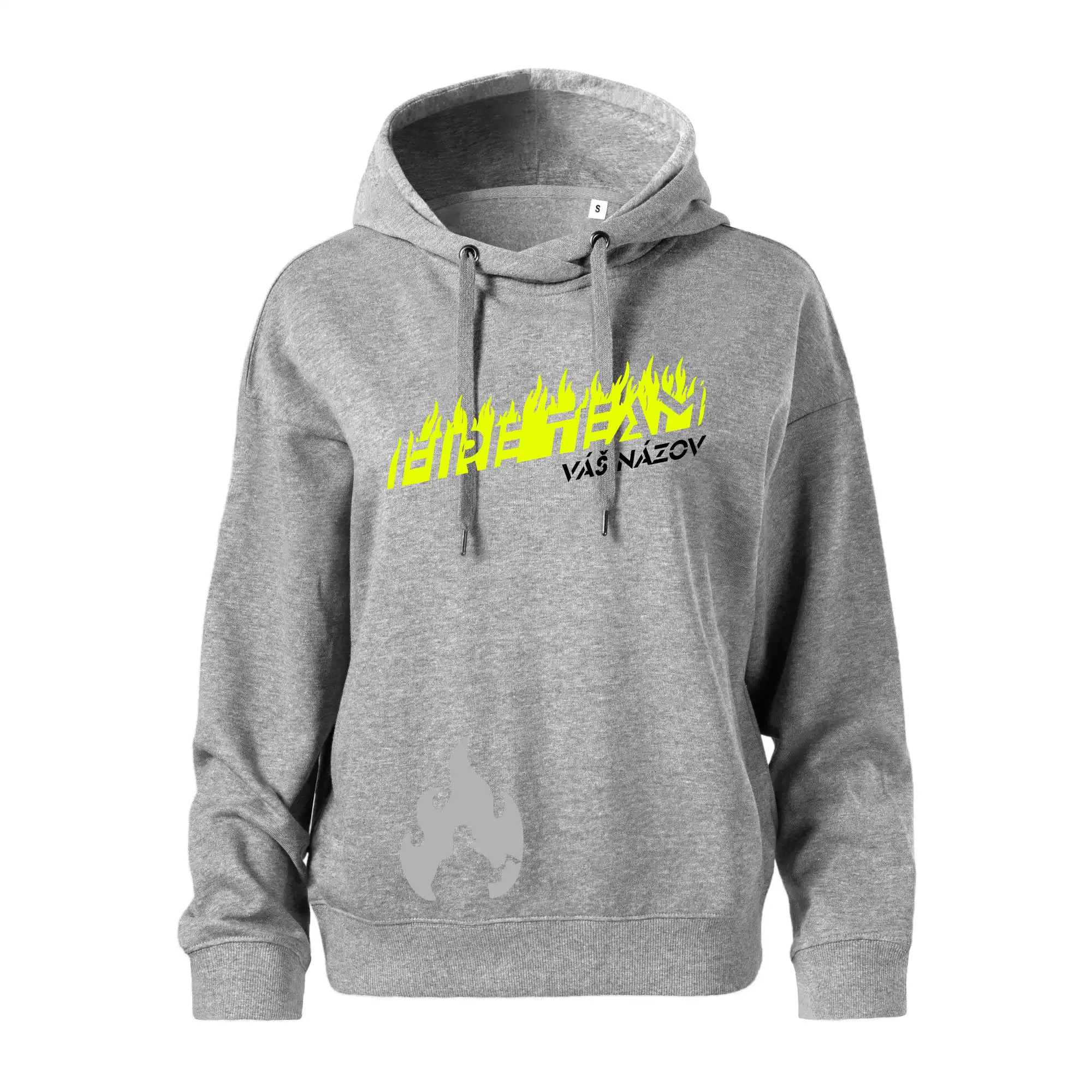 Originálne tričká pre hasičov - Fireteam - oheň - Váš názov - Oversized mikina dámská Moon - kratšia + širšia