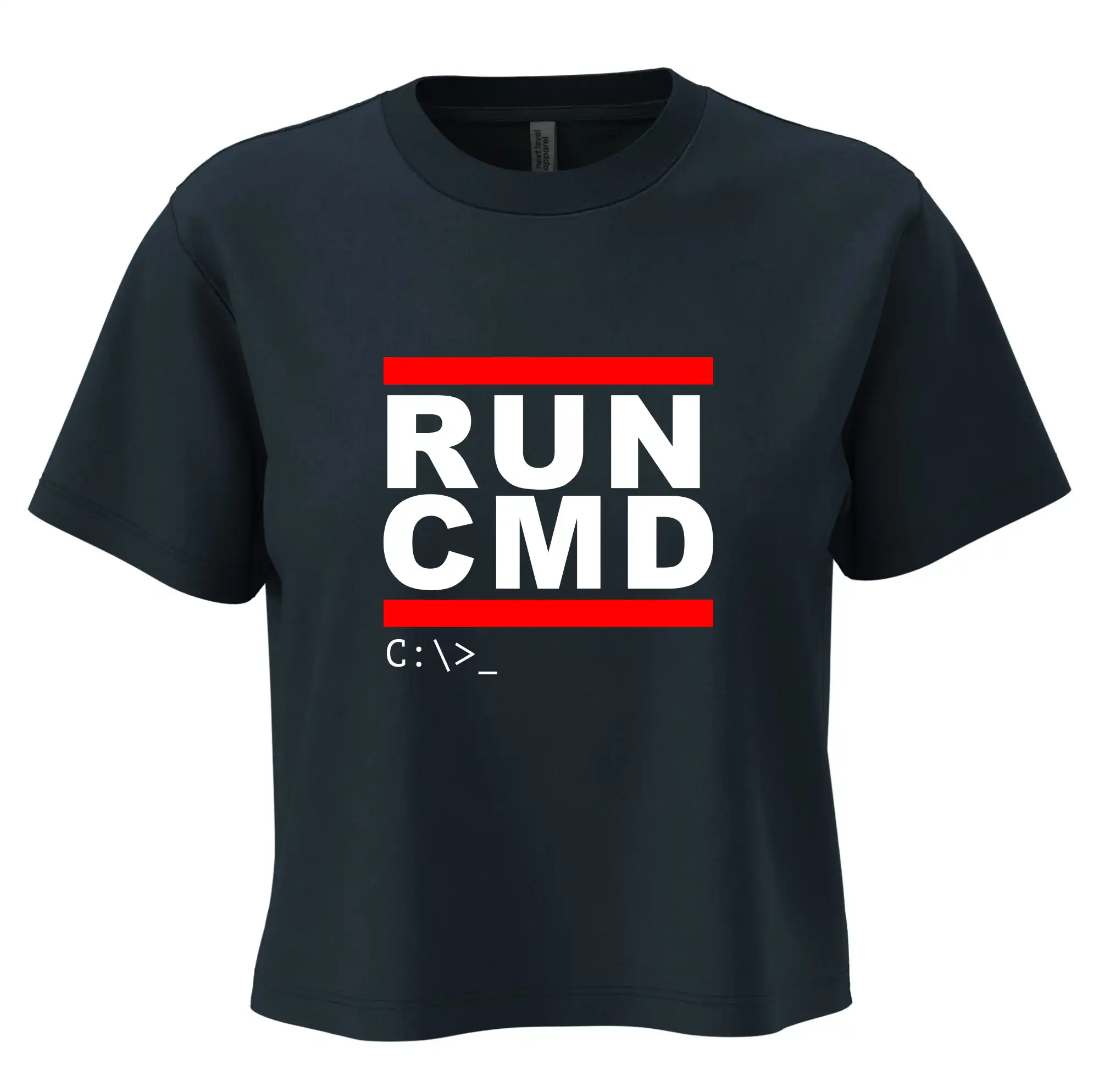 Tričká pre ajťákov - Run CMD - Boxy cropped tričko OVERSIZE