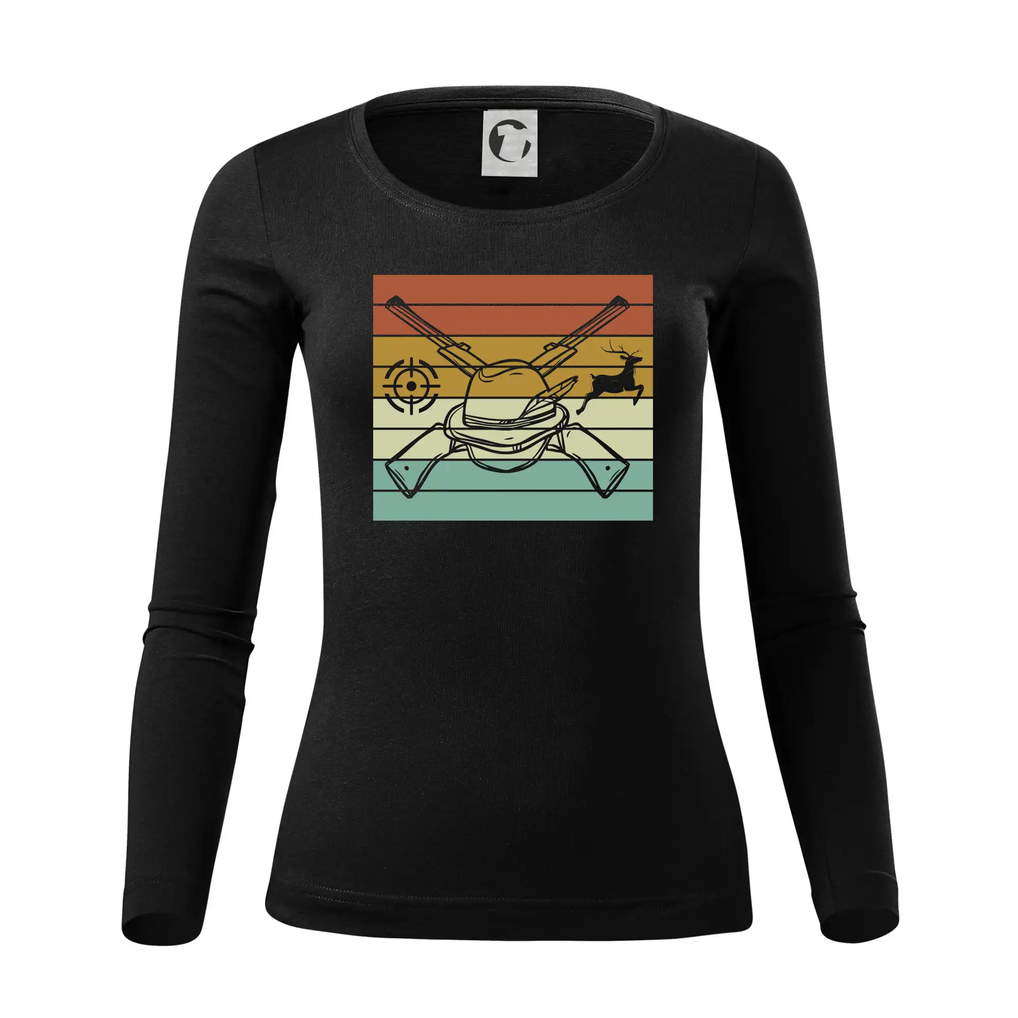 Tričká pre poľovníkov a drevorubačov - Vintage poľovník - Dámske tričko FIT-T LS - zužené