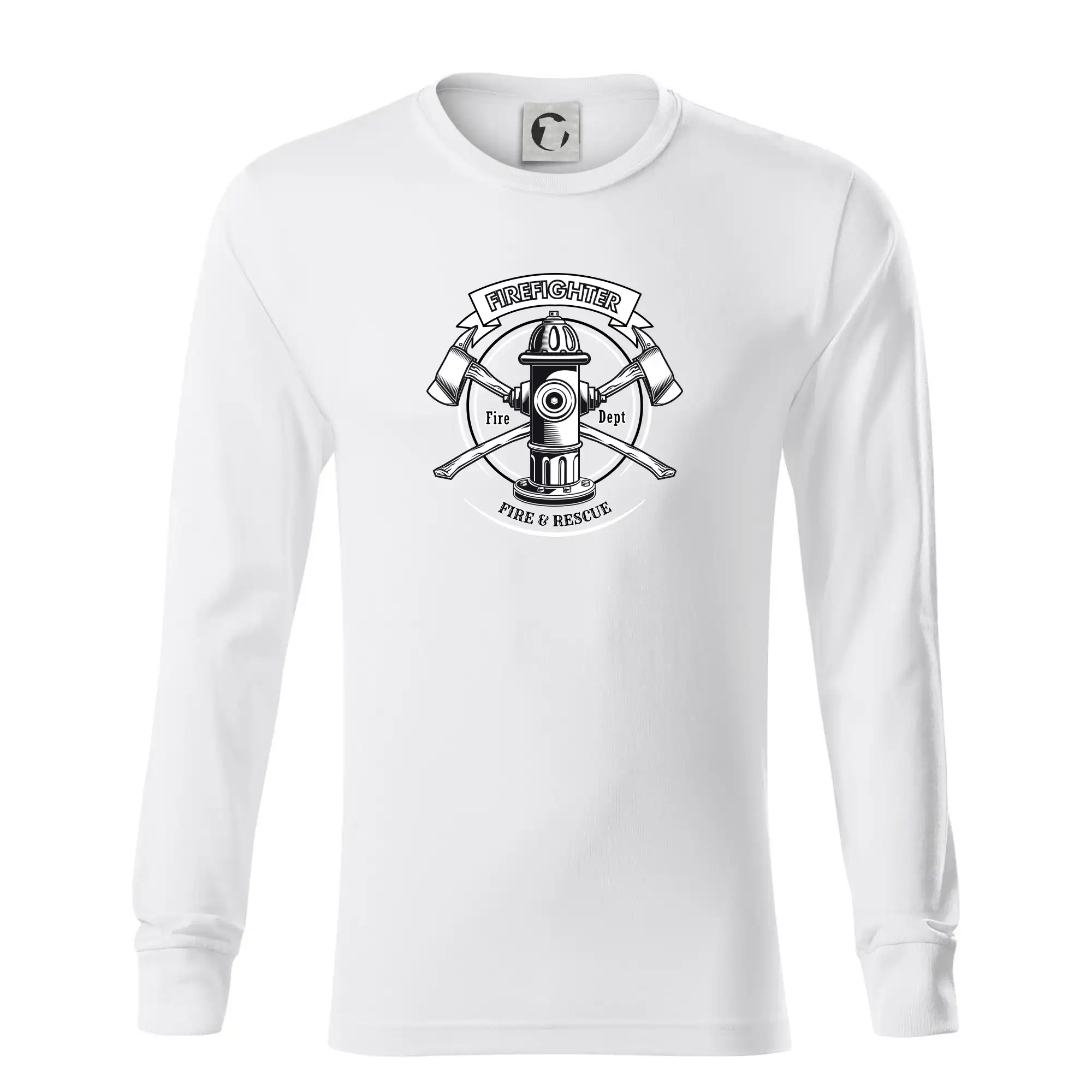 Originálne tričká pre hasičov - Firefighter logo Fire and rescue - Tričko s dlhým rukávom LS R05