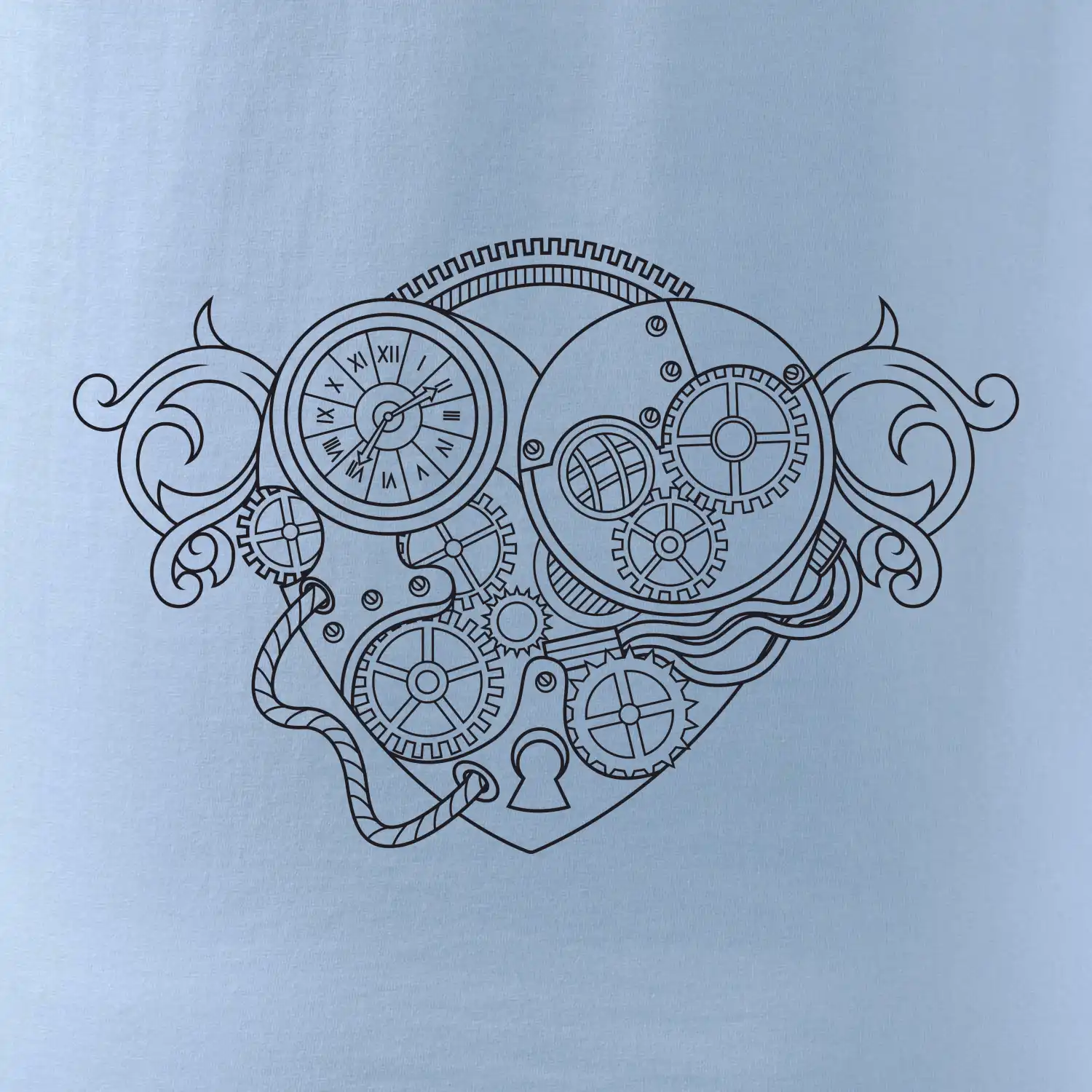 Steampunk srdce kreslené