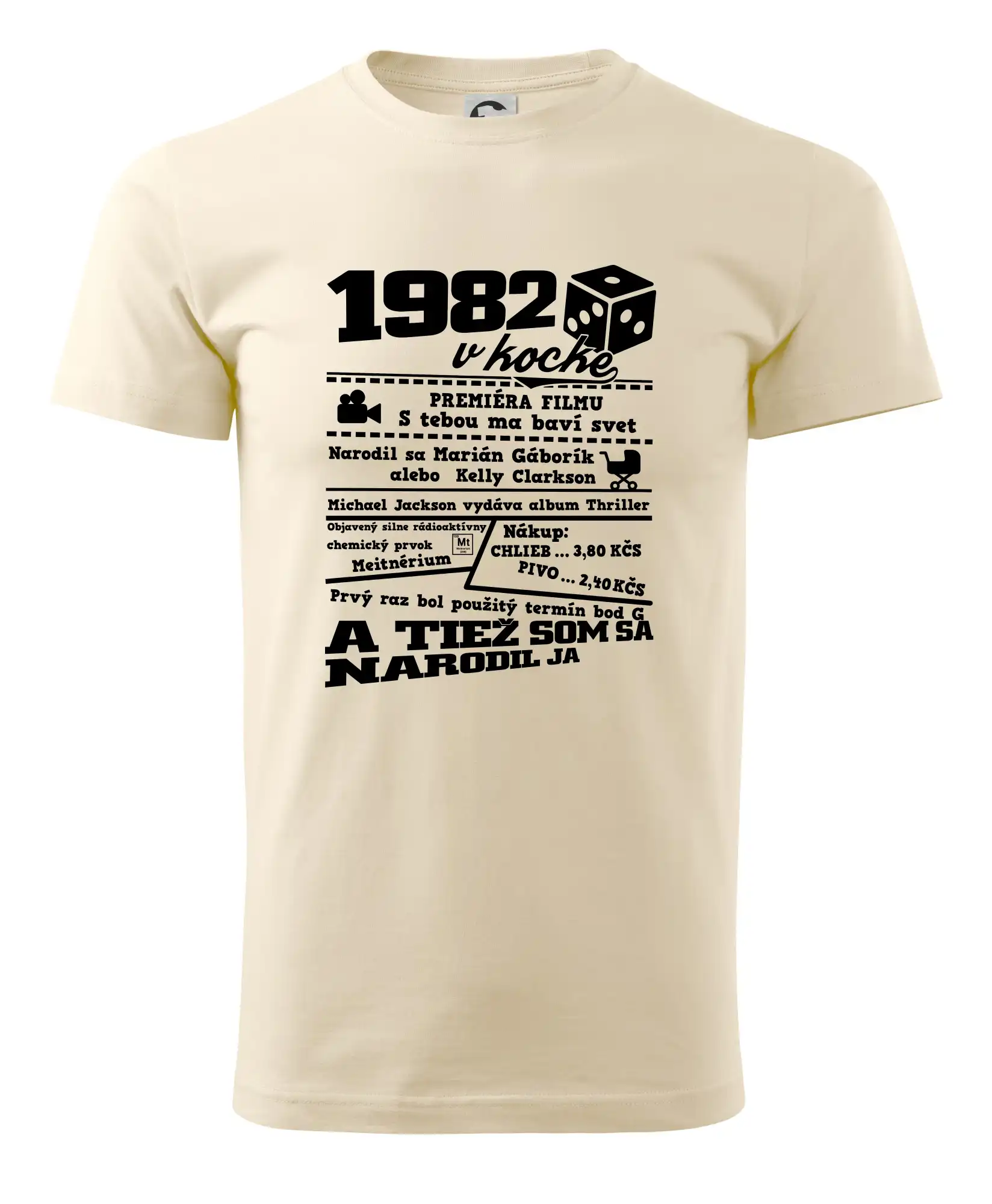 Trička s ročníkom 1982 - 1982 v kocke - Pánske tričko nižšej gramáže