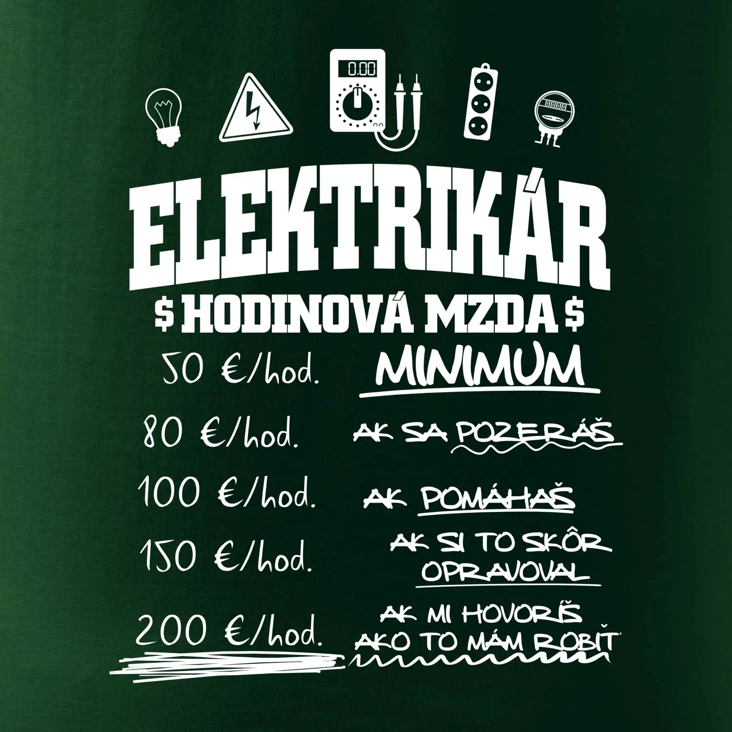 Hodinová mzda elektrikár SK