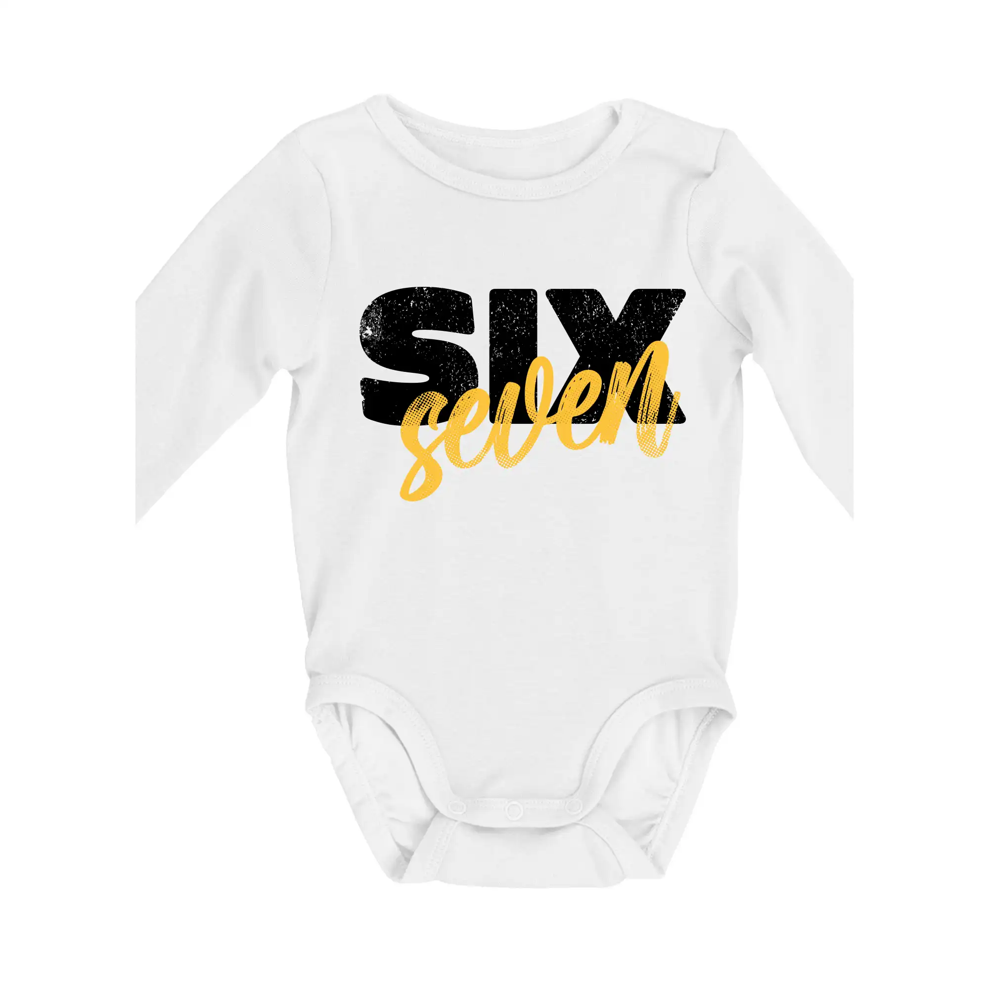 Ostatné nápisy - Six seven - písmo - Body dojčenské s dlhým rukávom