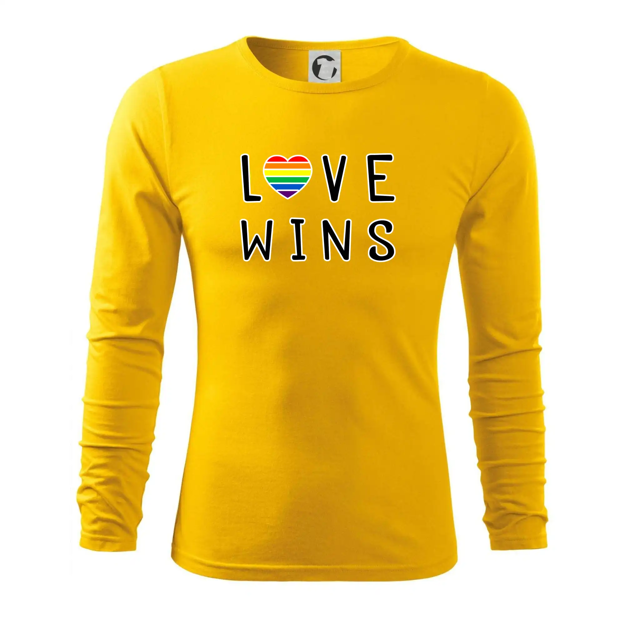 Tričká pre LGBT a Queer komunitu - Love wins nápis - Tričko s dlhým rukávom FIT-T long sleeve