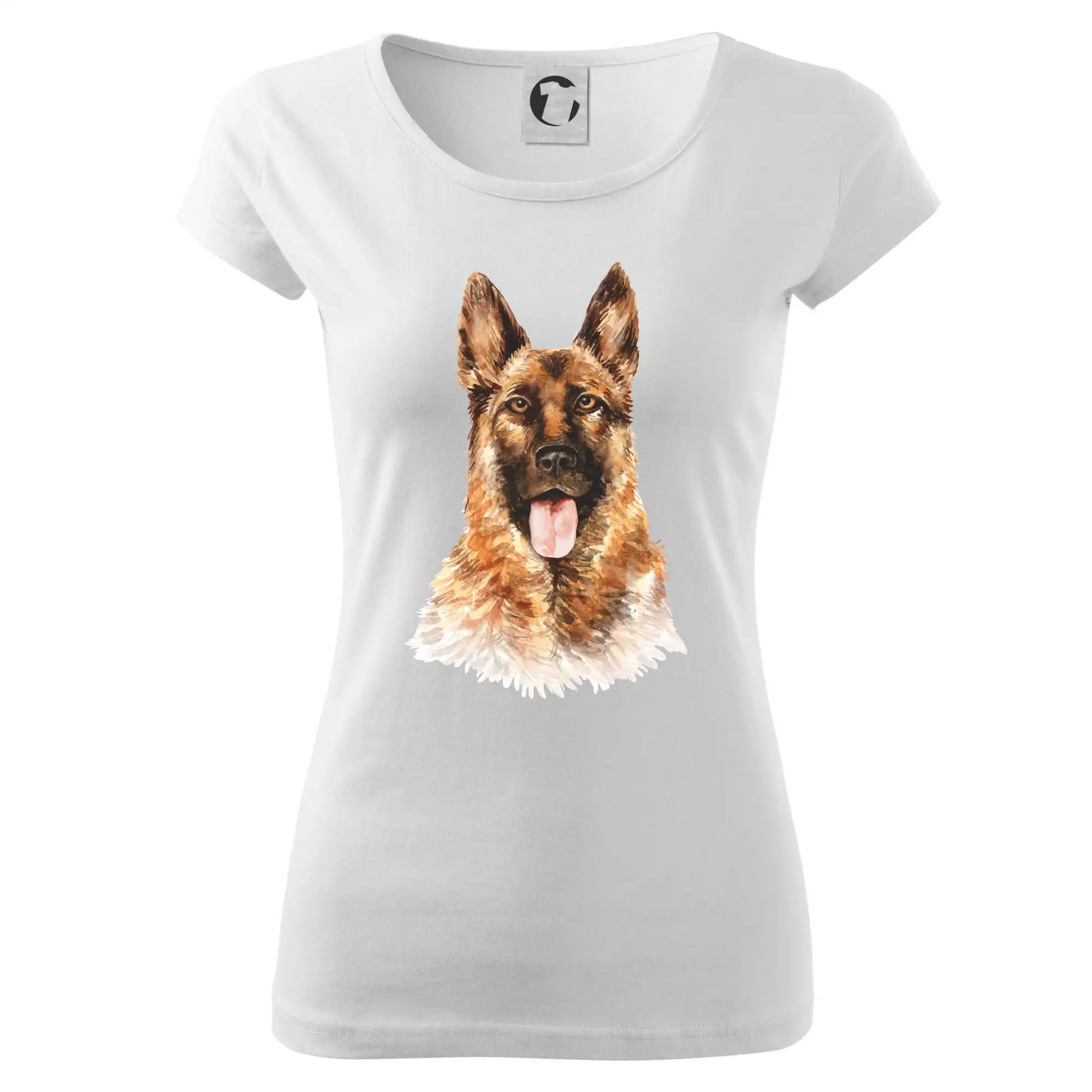 Nemecký ovčiak - German shepherd - vodová farba - Dámske tričko Pure