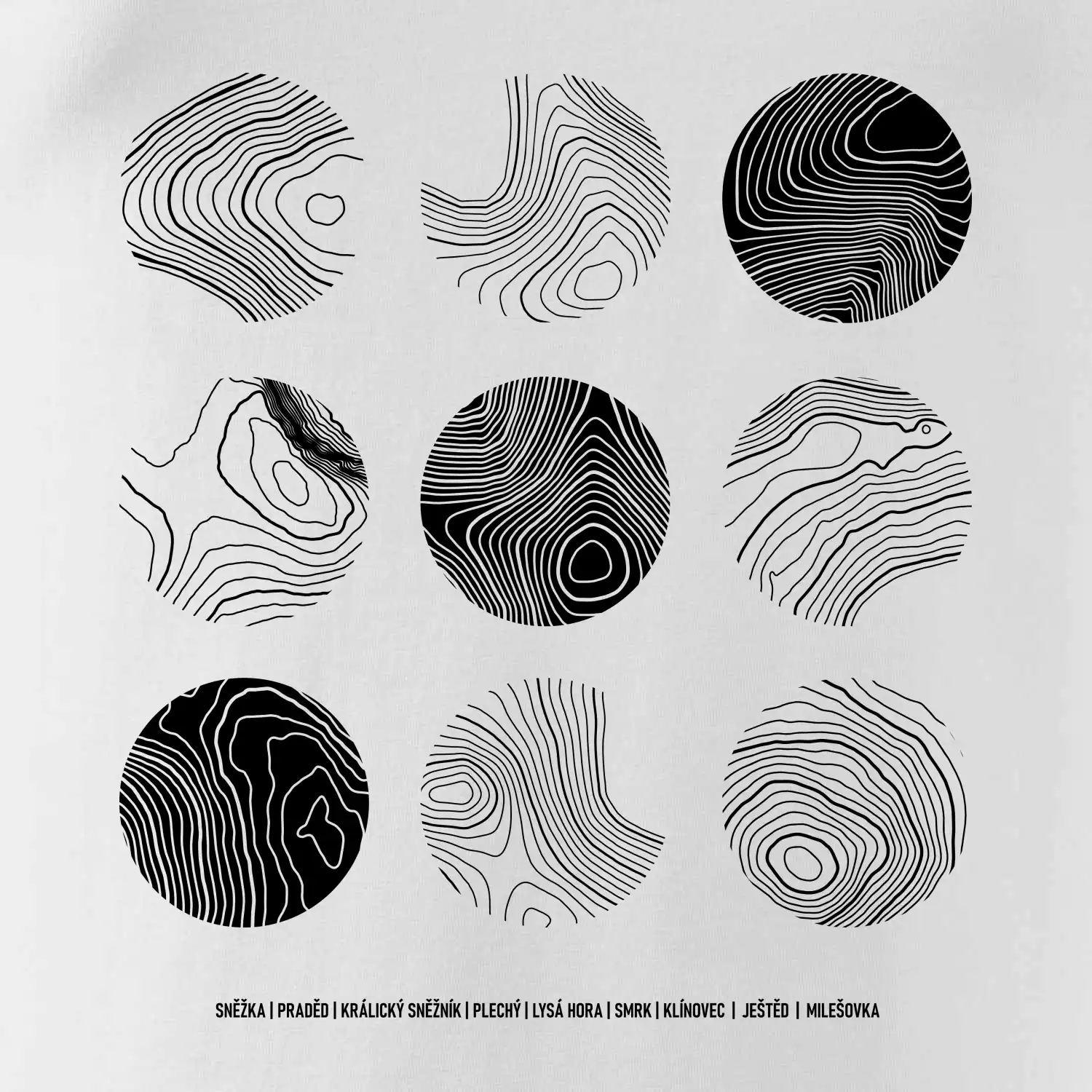 Vrstevnice nejvyšších Českých hor