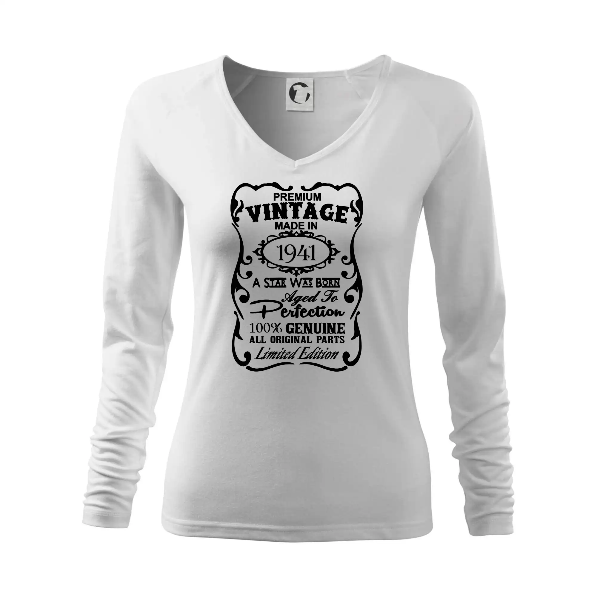 Narodeninové trička podľa ročníku - Vintage Etiketa - 1941 - Tričko dámske Elegance