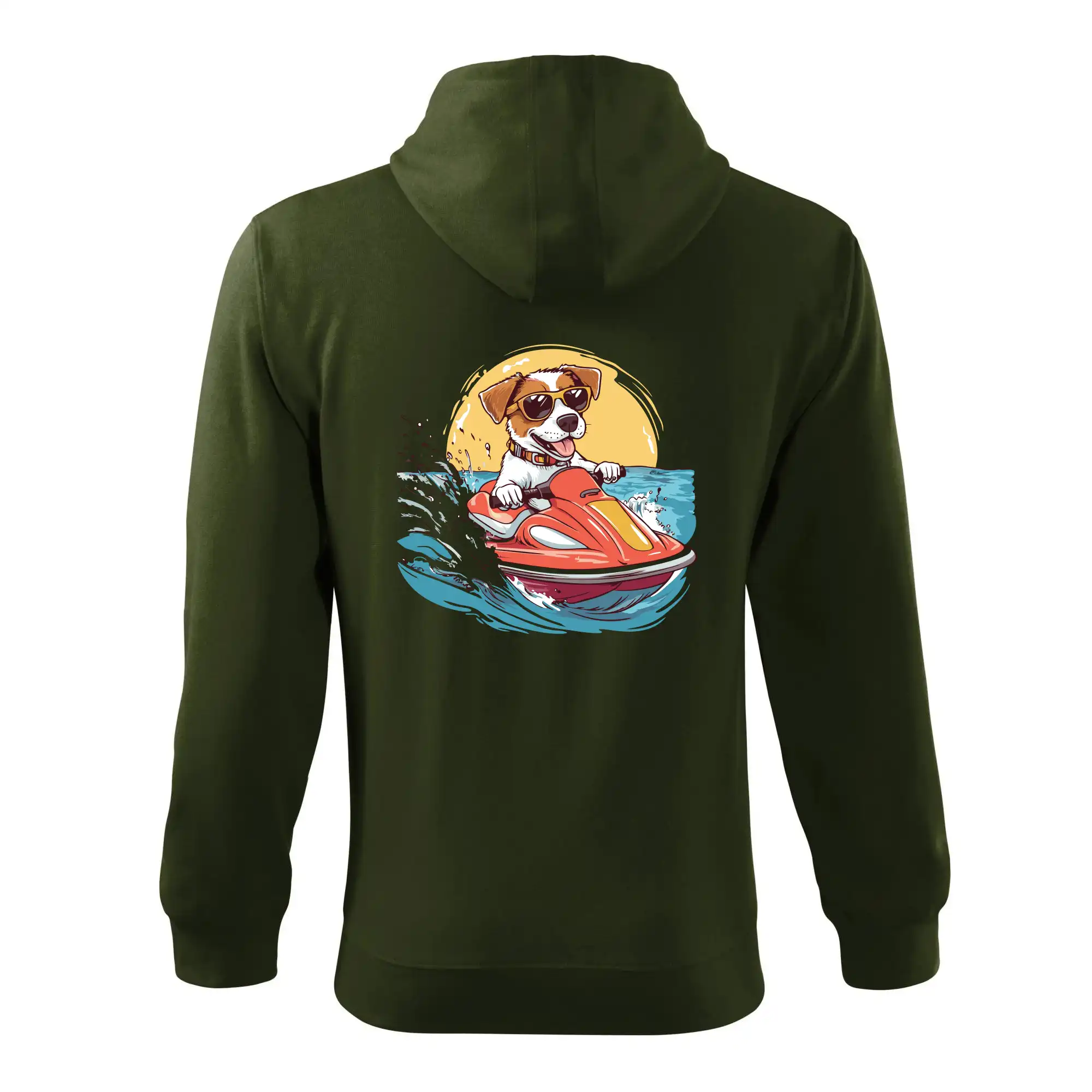 Jack russell teriér na vodním skútru