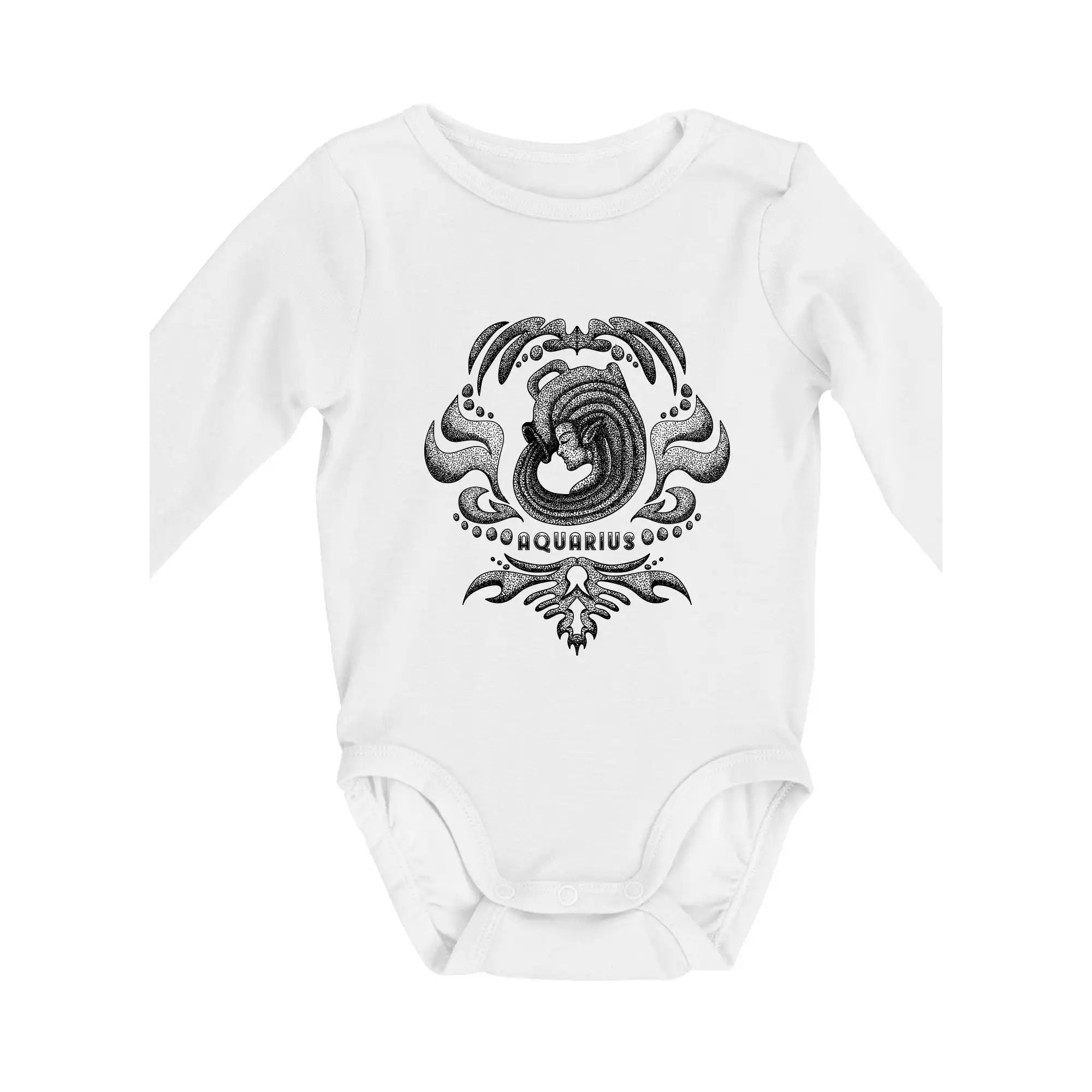 Tričká vodnár - Aquarius - vintage - Body dojčenské s dlhým rukávom