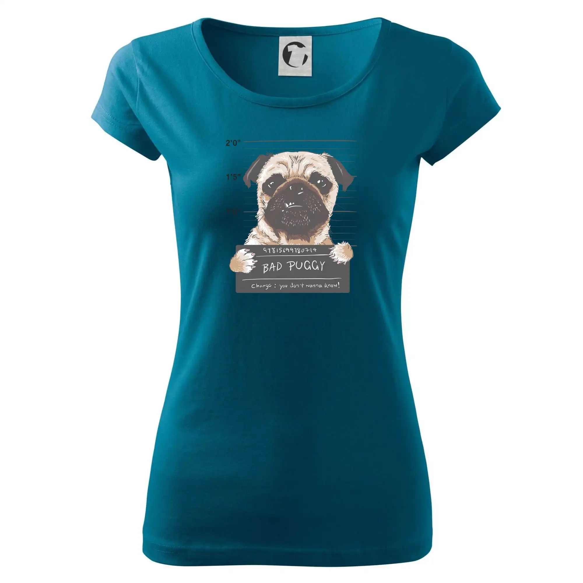 Mops na tričku - Mops - Bad Puggy - Dámske tričko Pure