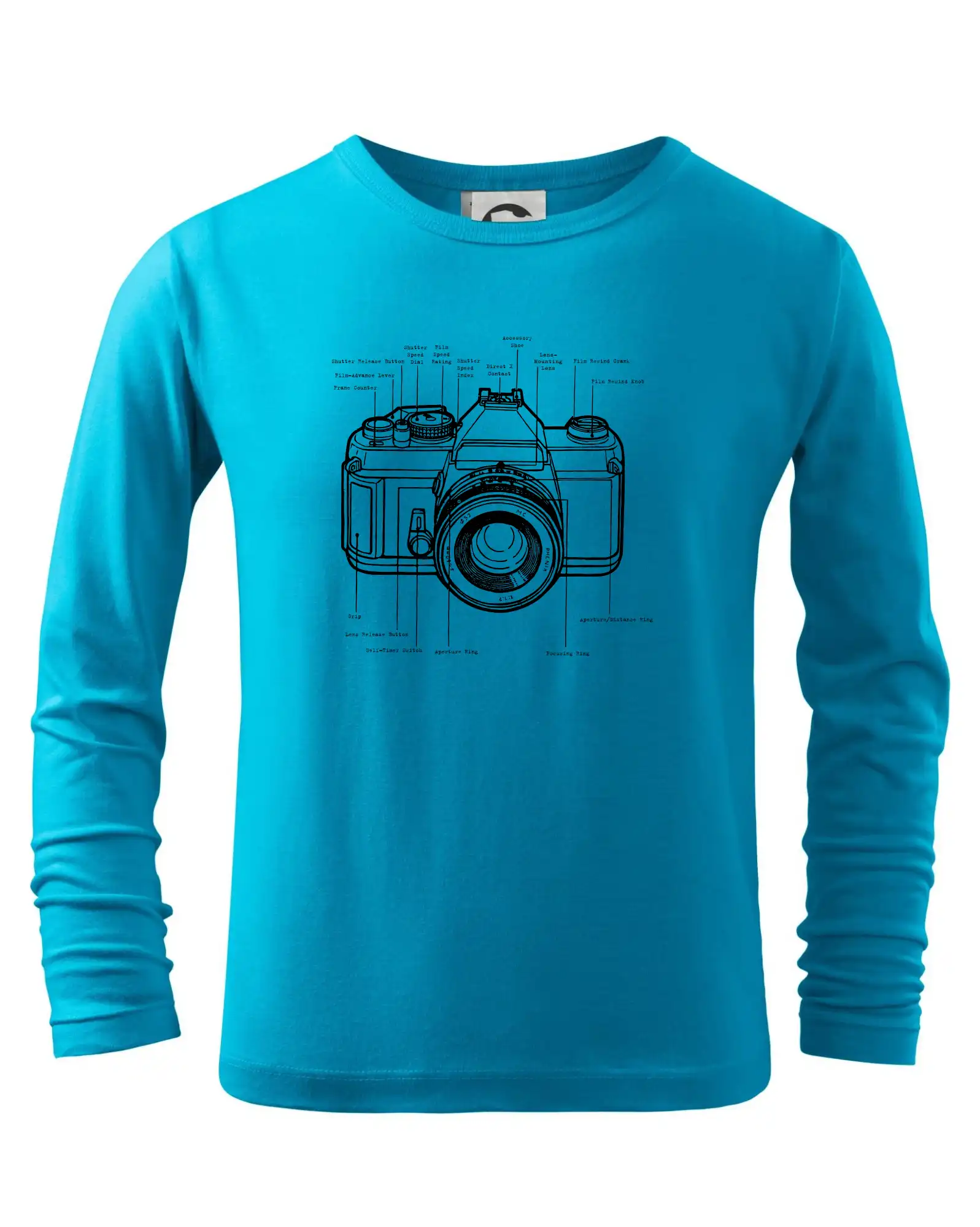 Tričká pre fotografov - Nákres starý fotoaparát - Tričko detské Long Sleeve