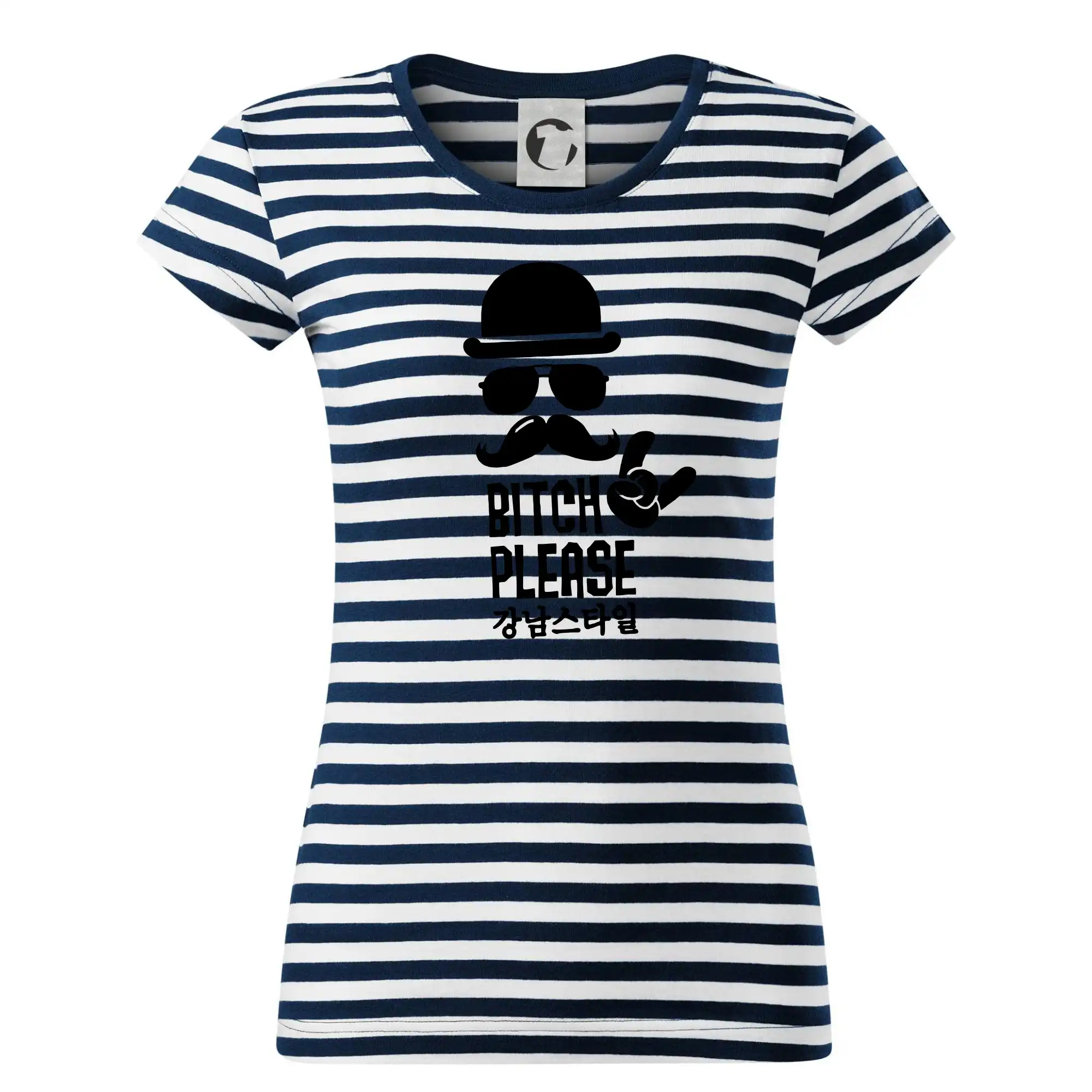 Tričká s fúzikmi - Bitch please! Mustache - Tričko na vodu