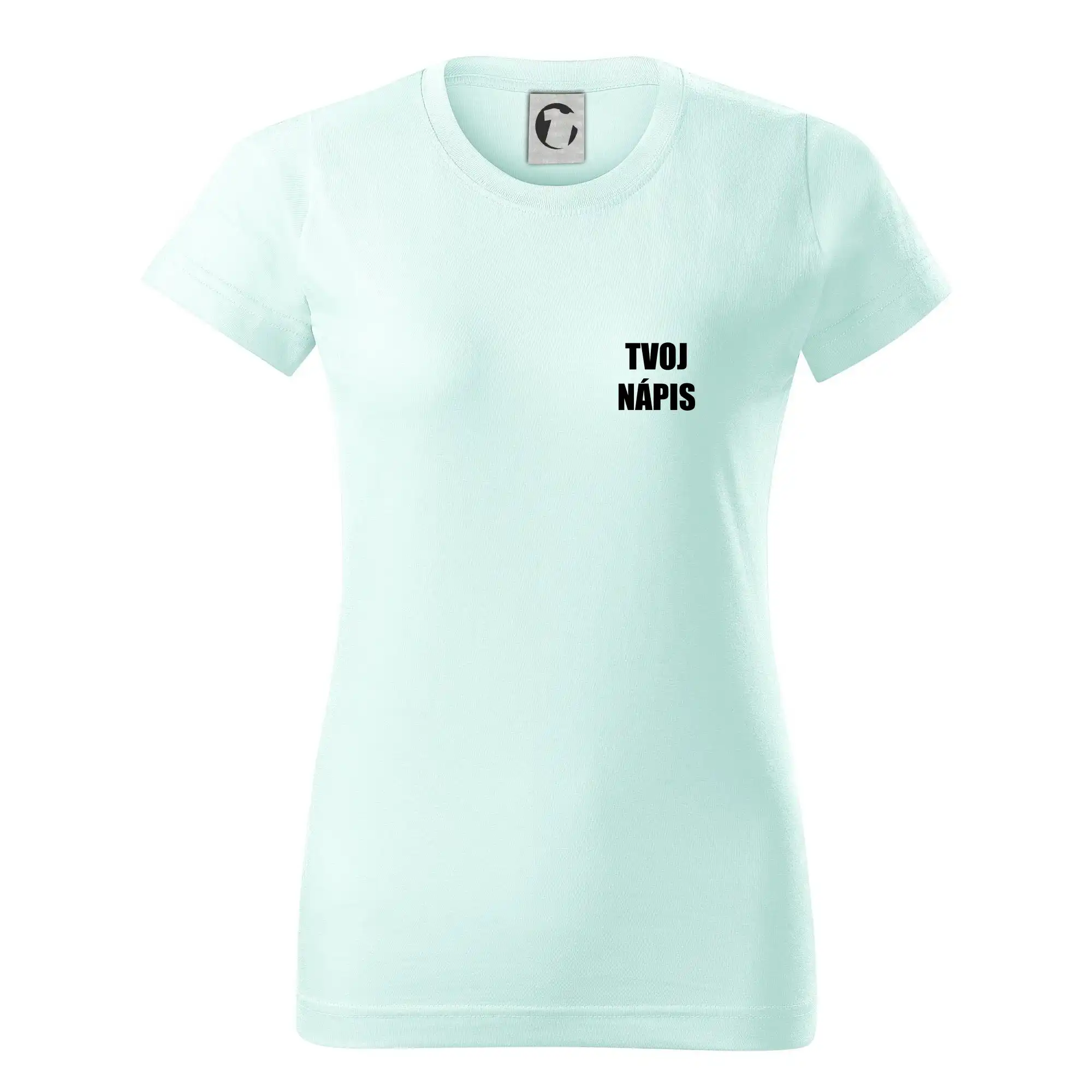 MyShirt tričká - Tvoj vlastný nápis tlačiaci - na prsníku - Dámske tričko basic - ľahko voľnejšie a dlhšie