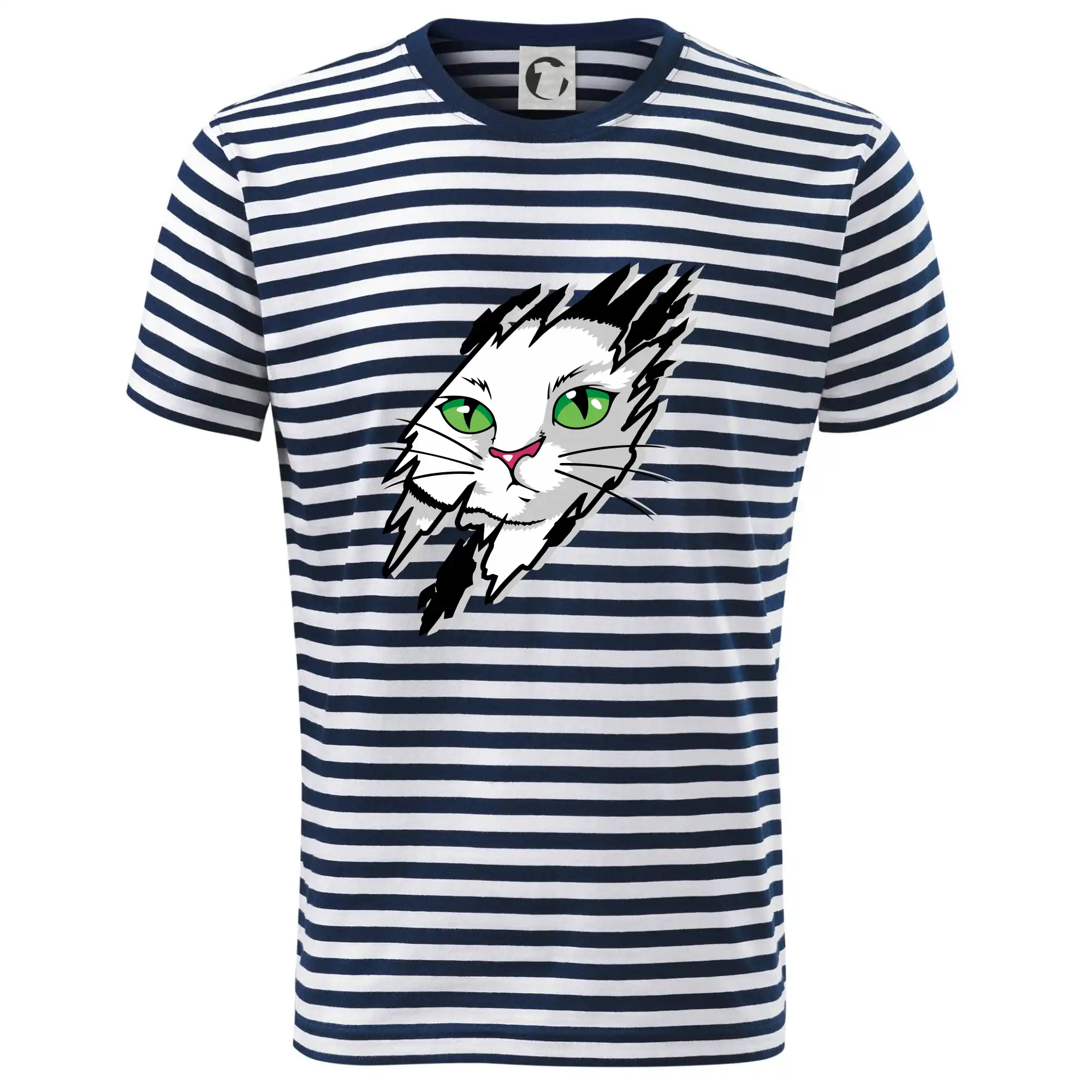 Vtipná tričká s mačkou - Kočka v roztrženém triku - Tričko na vodu