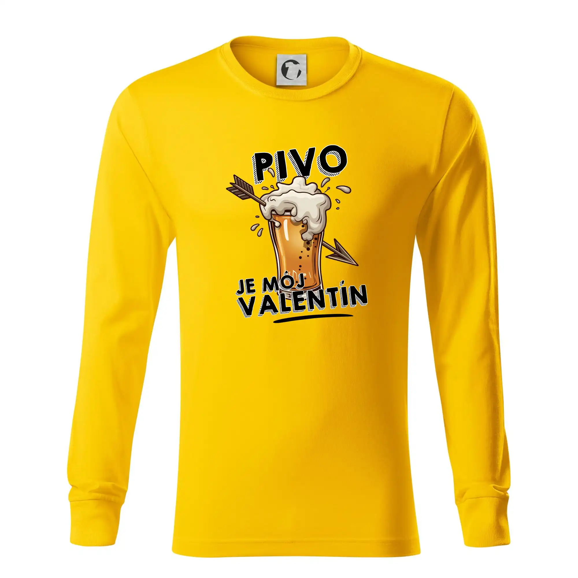 Tričká pre zamilovaných - Pivo je môj valentín - Tričko s dlhým rukávom LS R05