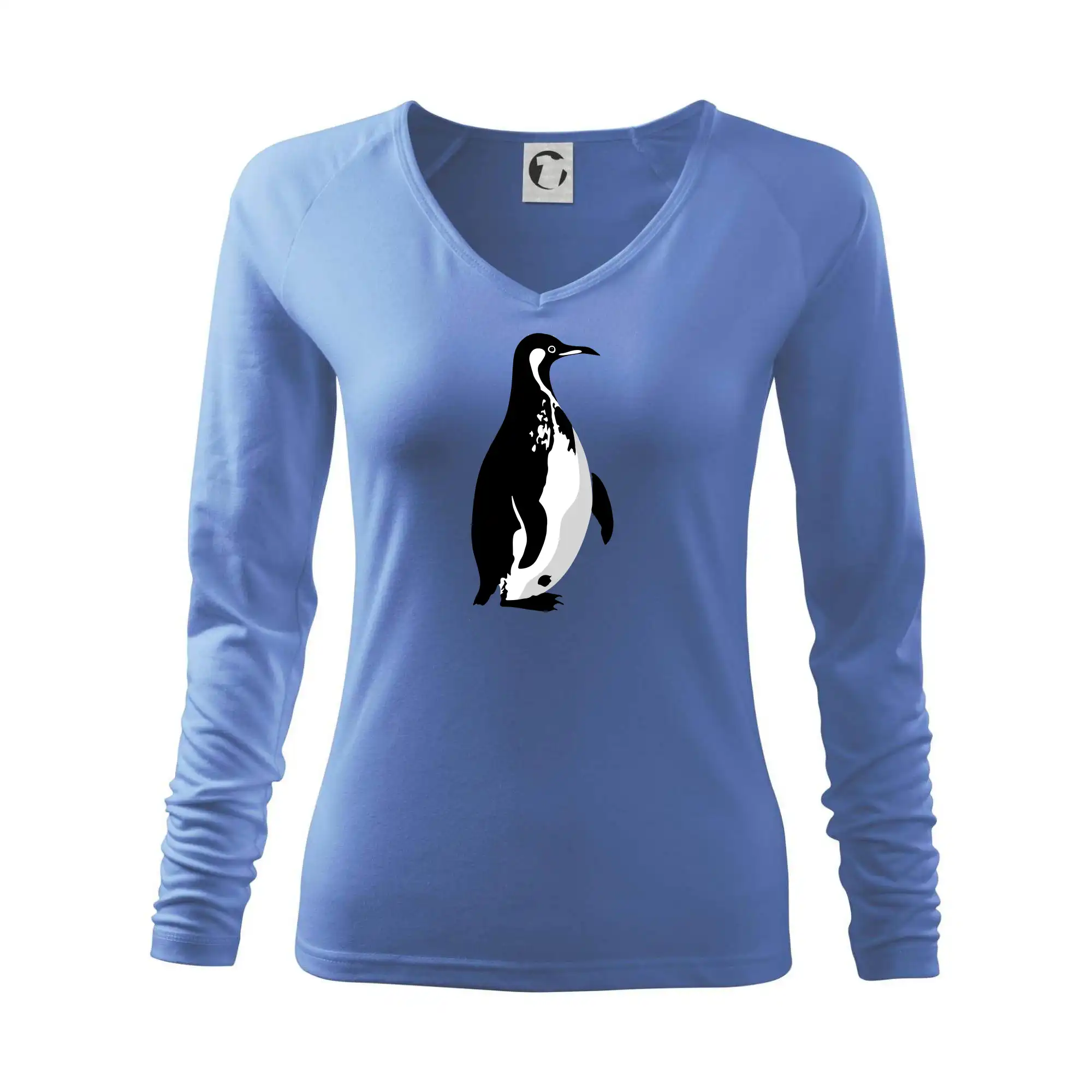 Tričká so zvieratami - Tučniak čiernobiely z boku - Tričko dámske Elegance