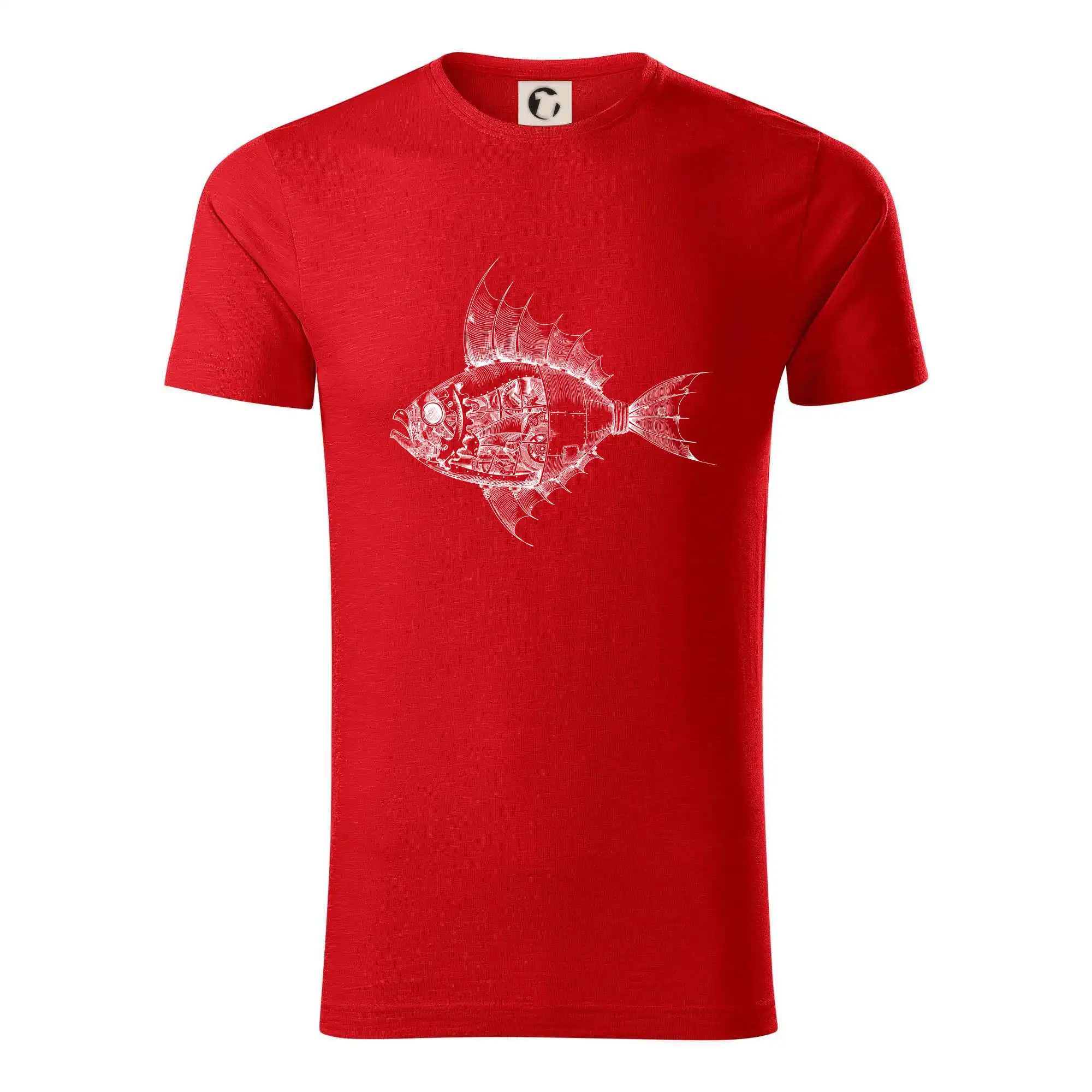 Tričká pre rybárov s potlačou - Steampunk ryba - Tričko z organickej bavlny