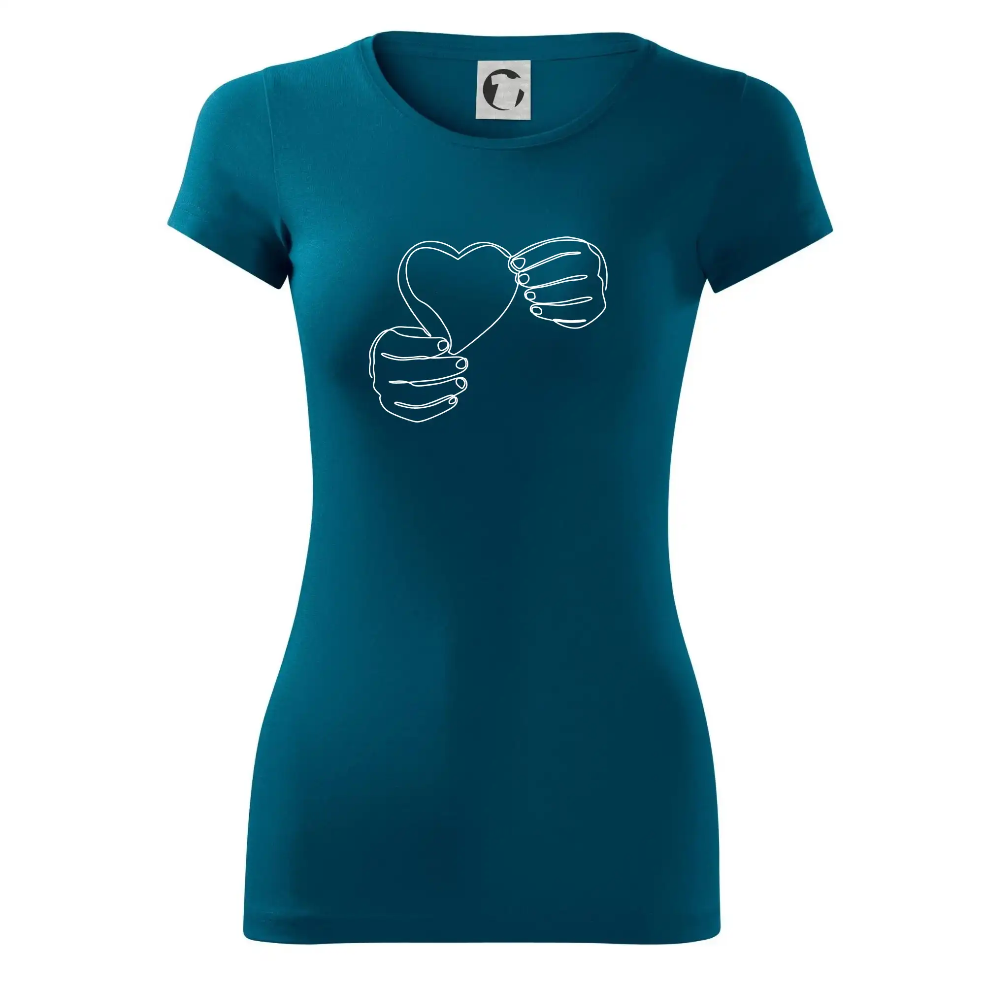 Ruka držící srdce  jedním tahem