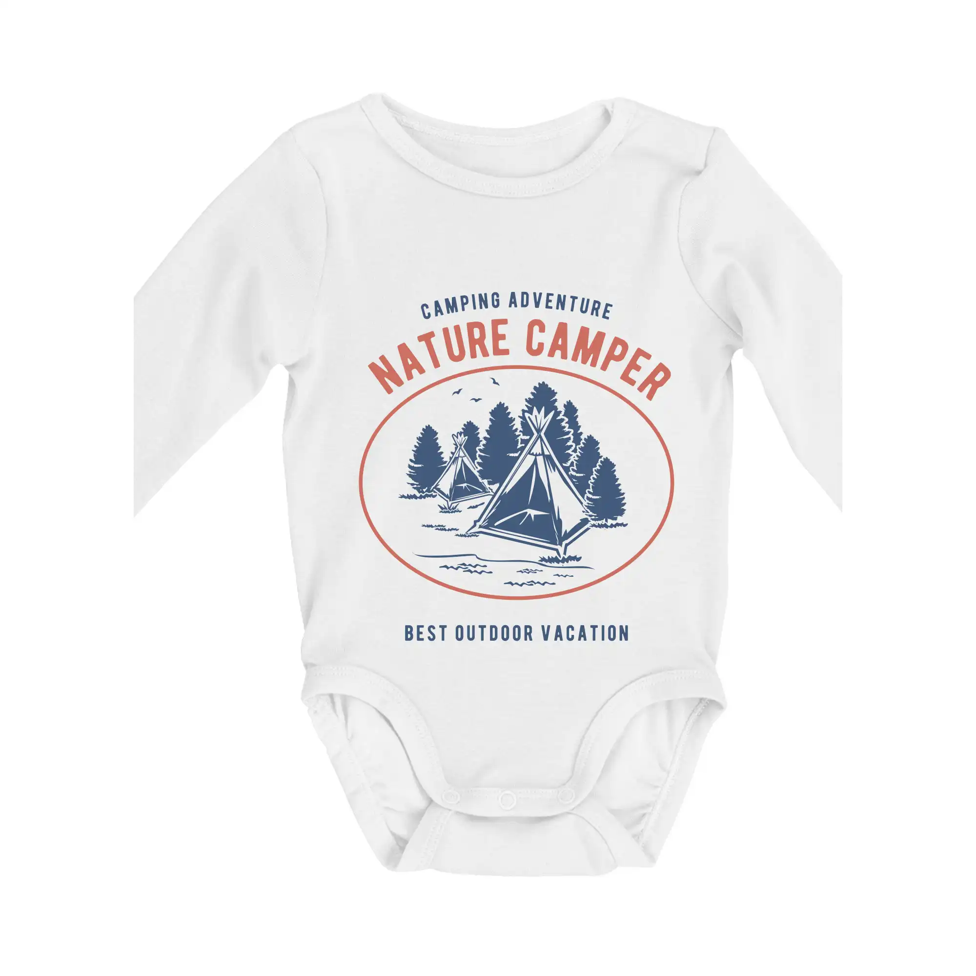 Trička na kempovanie - Nature Camper - Body dojčenské s dlhým rukávom
