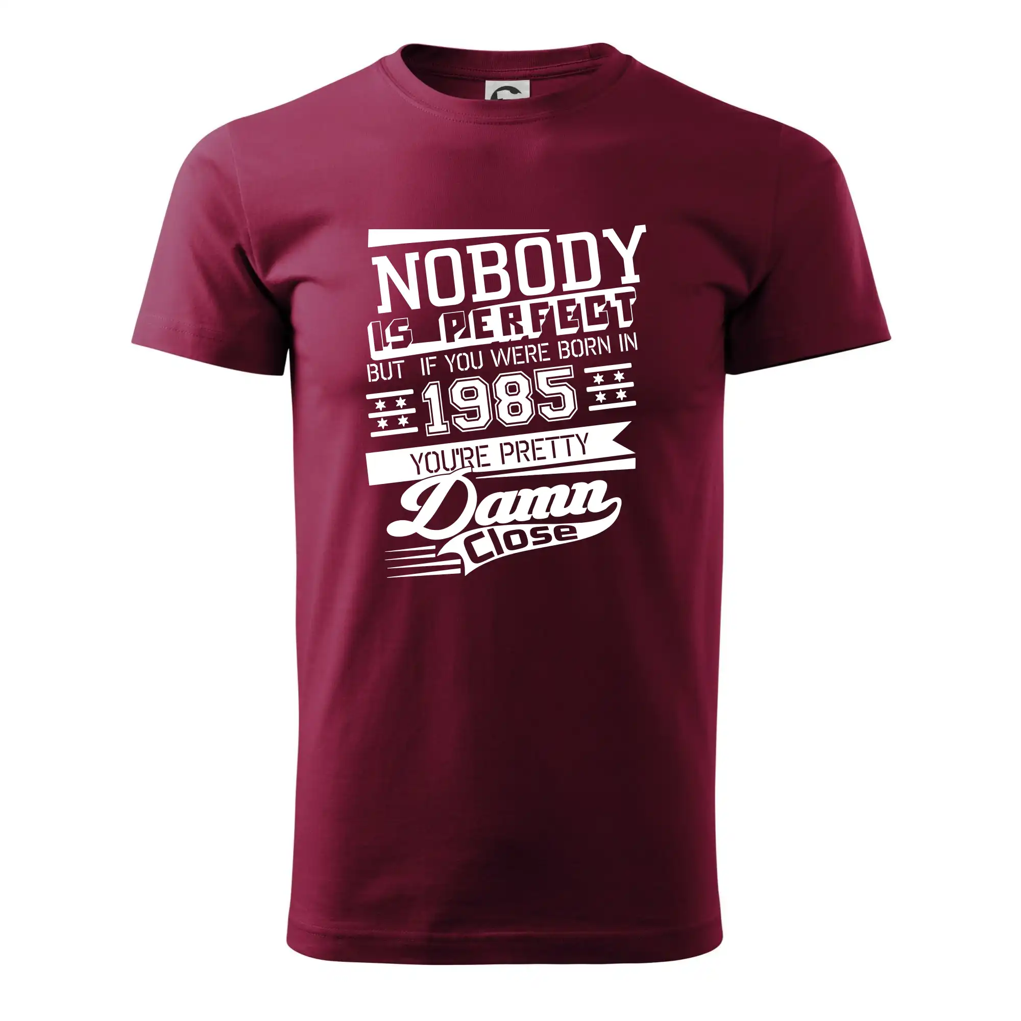 Trička s ročníkom 1985 - Nobody is perfect - 1985 - Pánske tričko nižšej gramáže