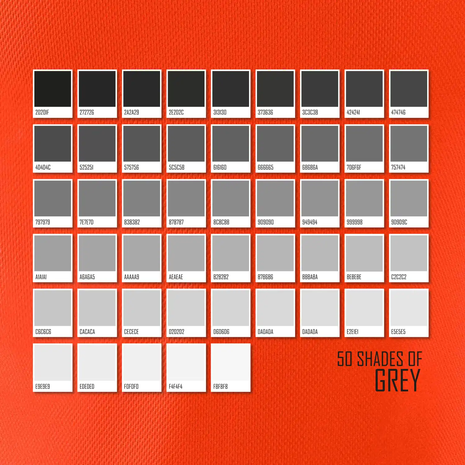 50 barevných odstínů šedi