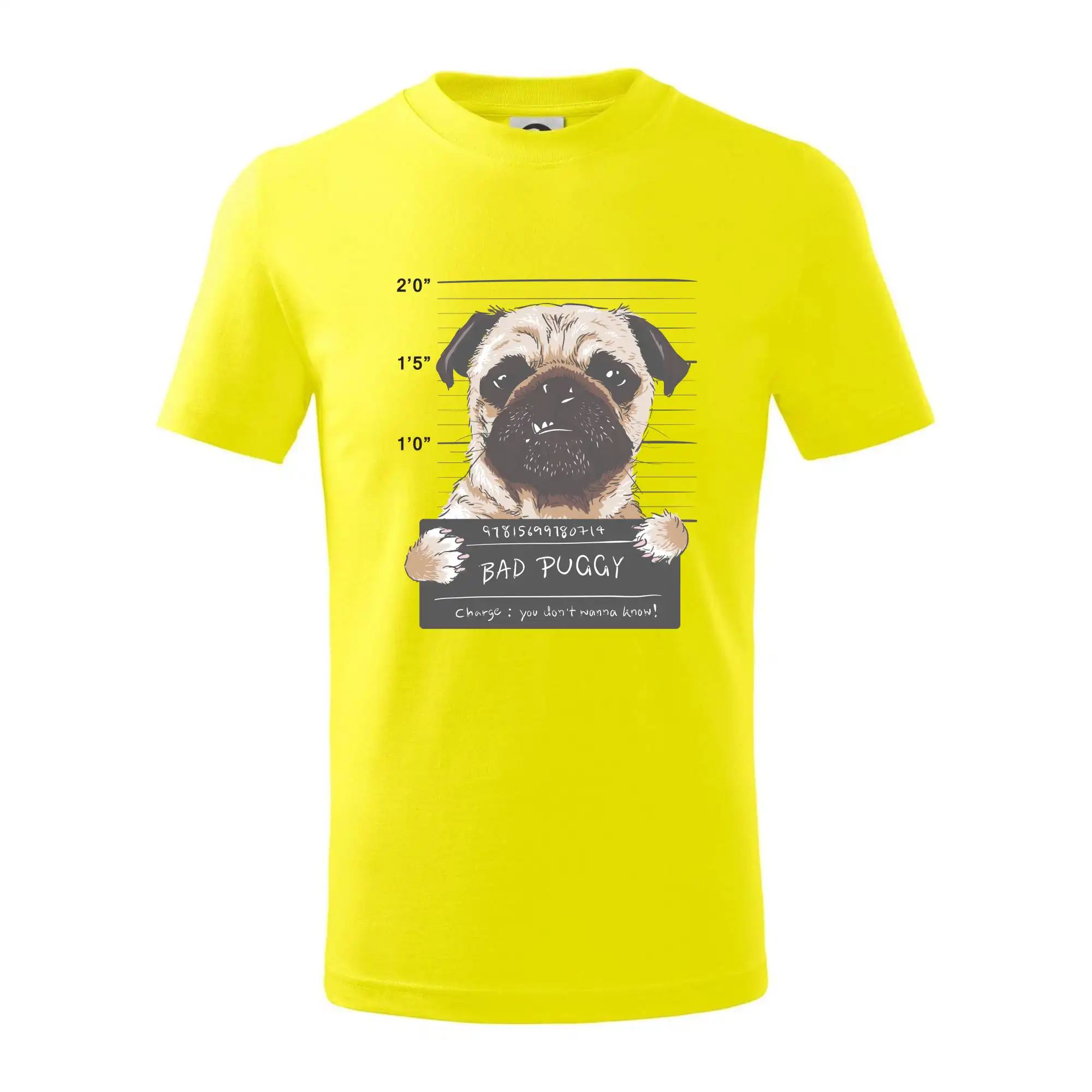 Mops na tričku - Mops - Bad Puggy - Tričko detské bavlnené