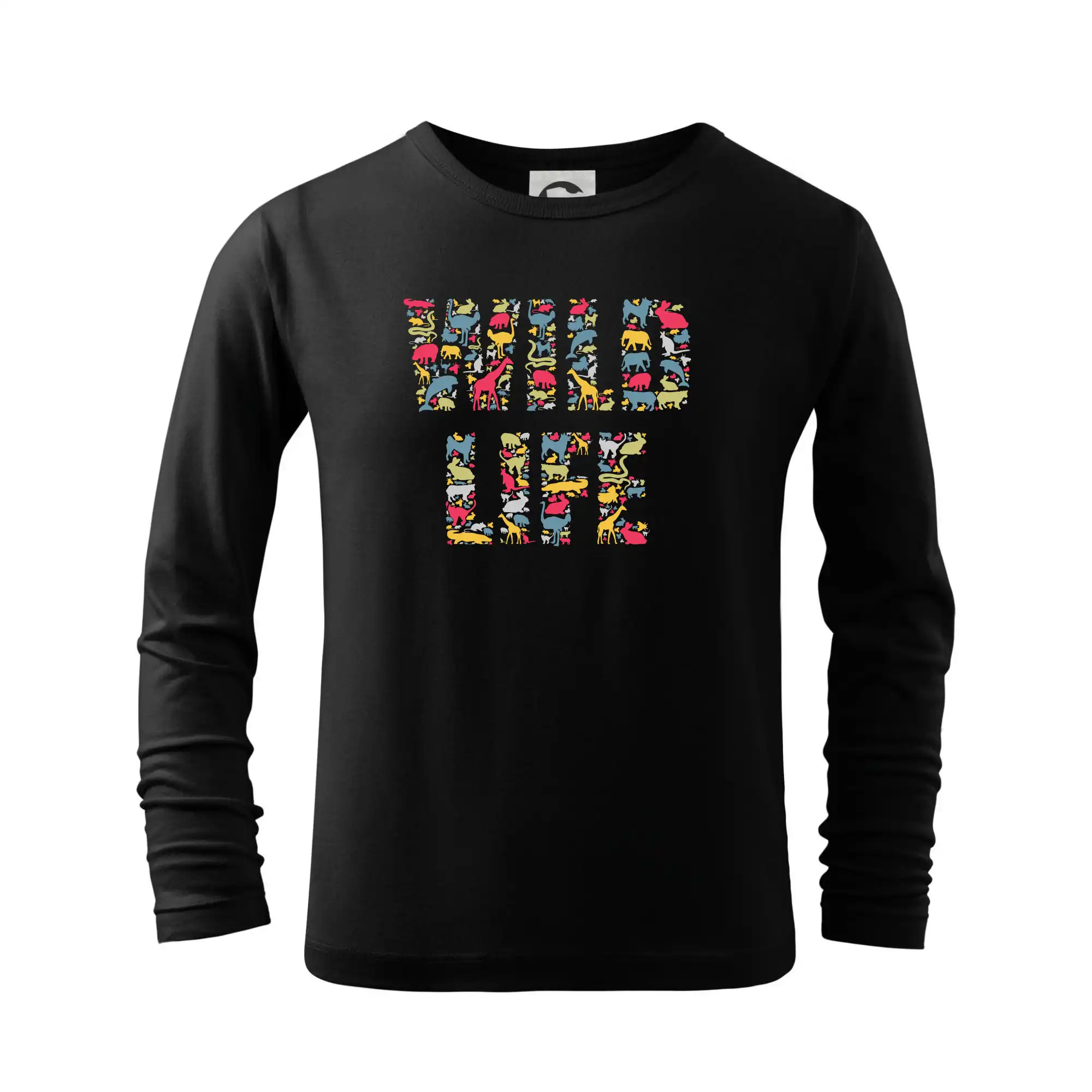 Tričká so zvieratami - Wild Life nápis zo zvierat - Tričko detské Long Sleeve
