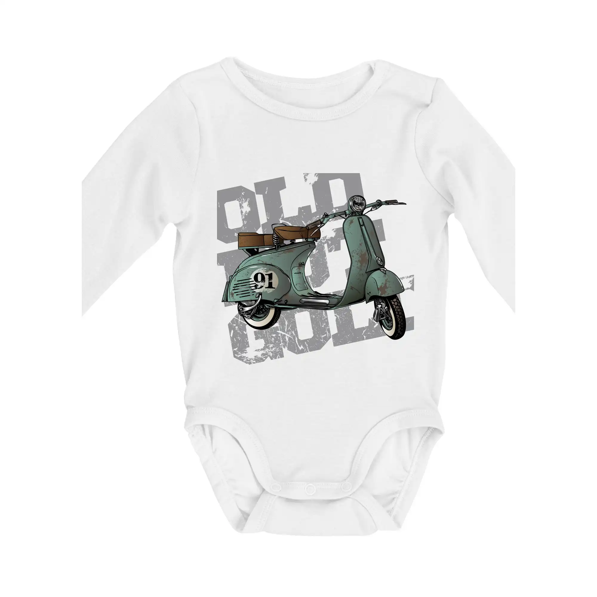 Scooter olive - Body dojčenské s dlhým rukávom