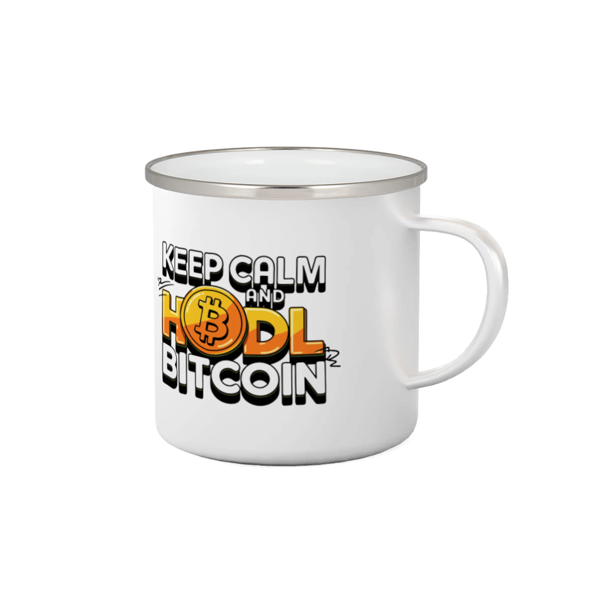 3D nápis Keep Calm and HODL Bitcoin - Plecháčik