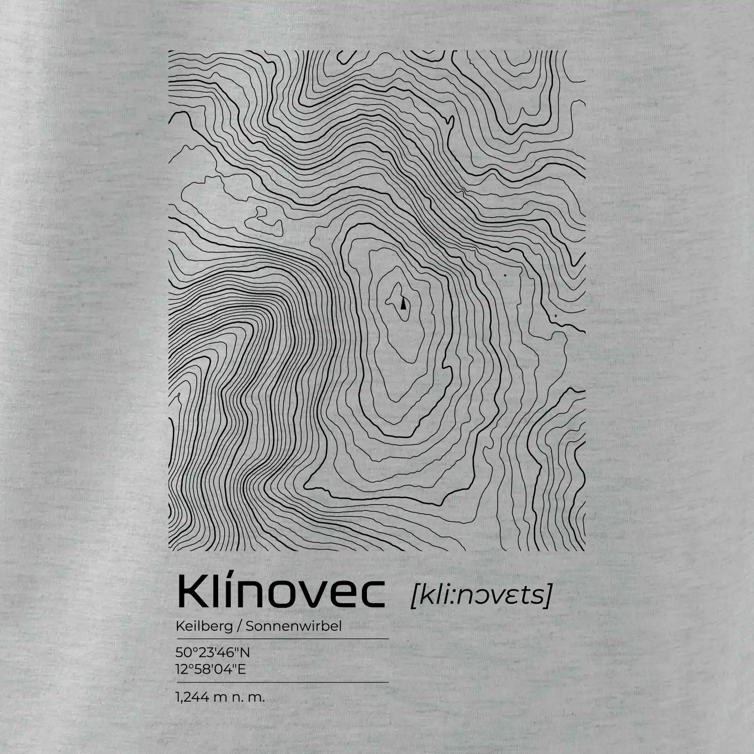 Klínovec - vrstevnice v obdélníku